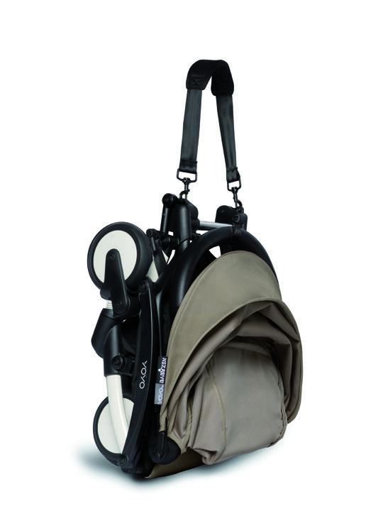 عربة أطفال أطفال بيبي زن يويو2 بهيكل أبيض ومجموعة مقعد عربة لعمر 6 شهور فأكثر بني فاتح image number 3