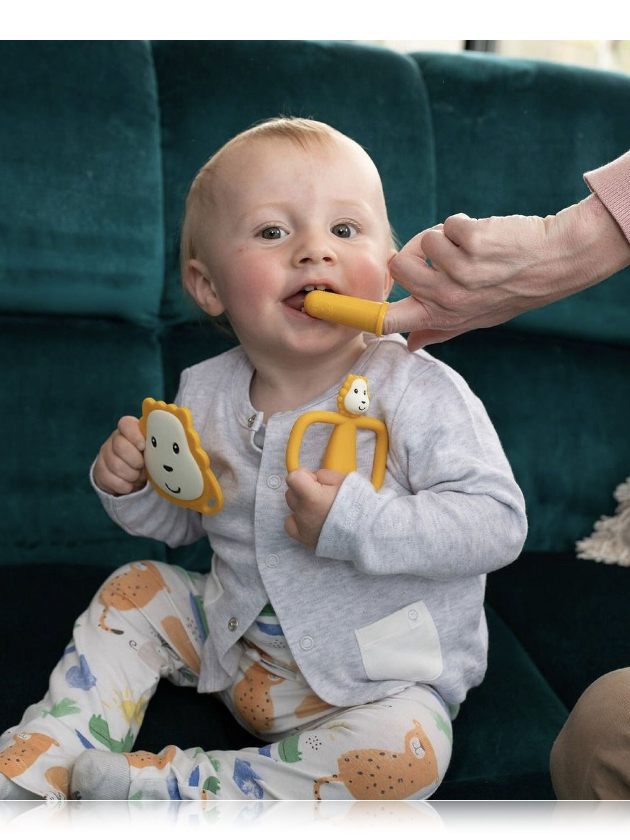 مجموعة حلقات تسنين لحديثي الولادة من ماتشستيك مونكي - تصميم أسد image number 1