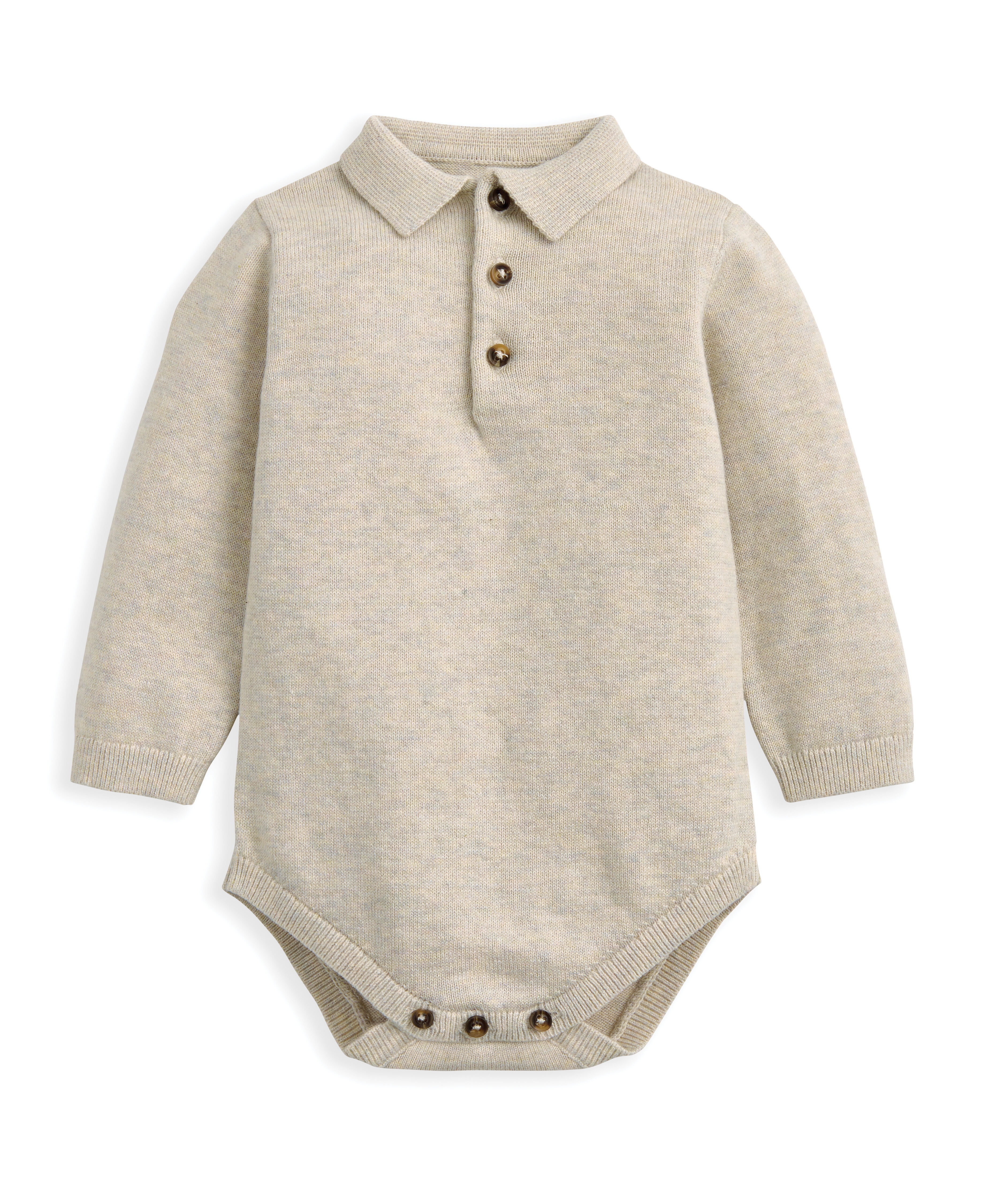 طقم بودي سوت بولو منسوج بلون كاميل، 2 قطع image number 3