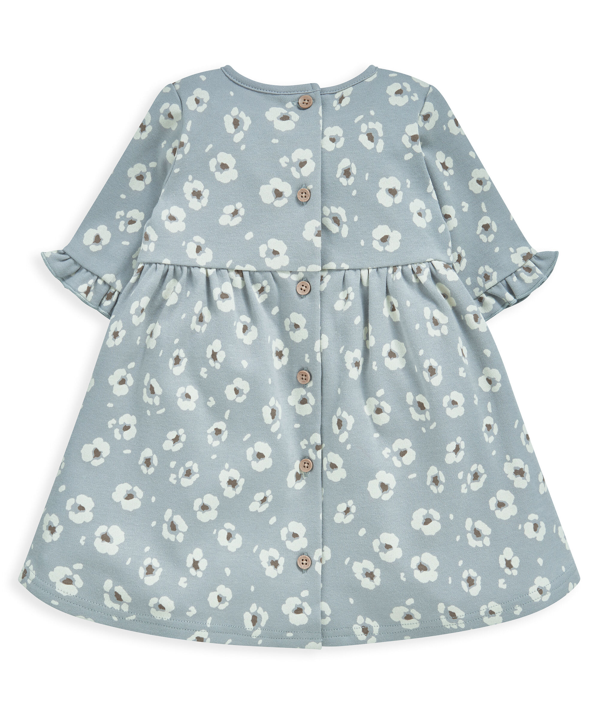 فستان بنقشة وأكمام واسعة image number 2