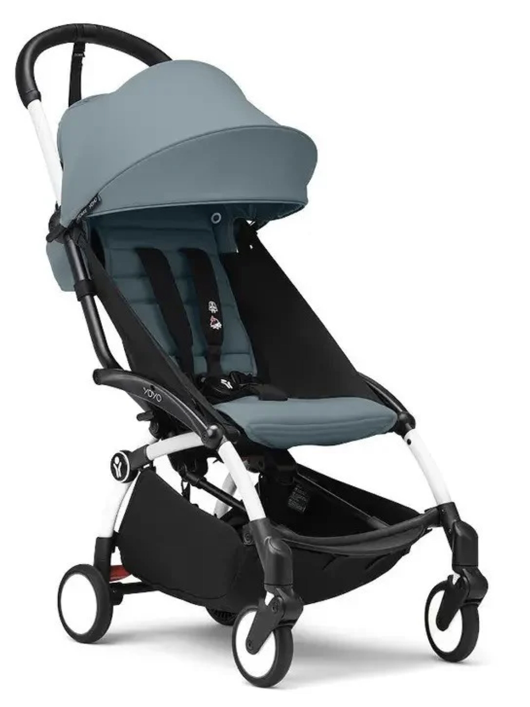 مجموعة هيكل أبيض لعربة أطفال ستوك يويو3 مع مجموعة مقعد للأطفال لعمر 6 شهور فأكثر بلون أسود (قطعتين) image number 1