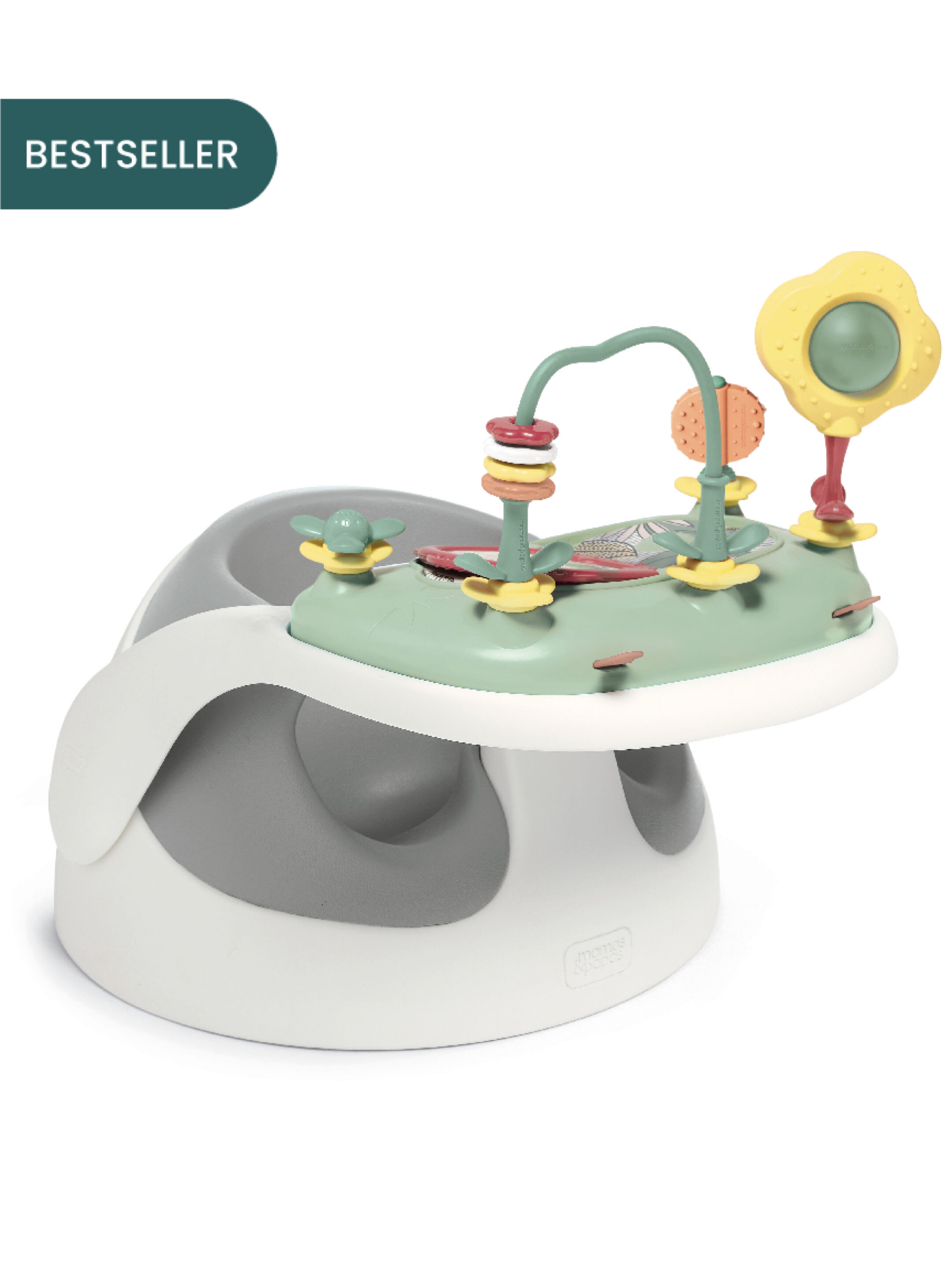 كرسي أطفال بيبي سناغ بصينية ألعاب - رمادي image number 1