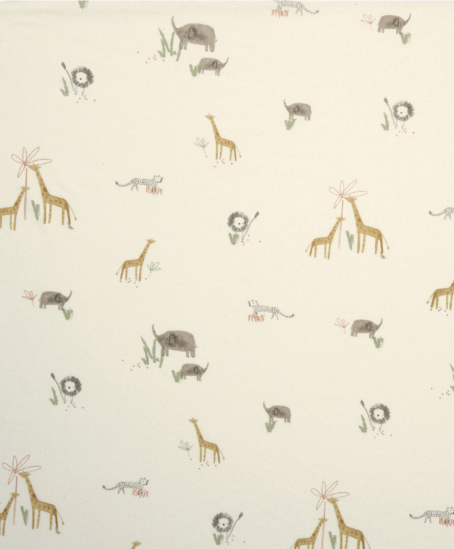 طقم شرشف مهد بحواف مطاطية ونقشة غابة - قطعتان image number 2