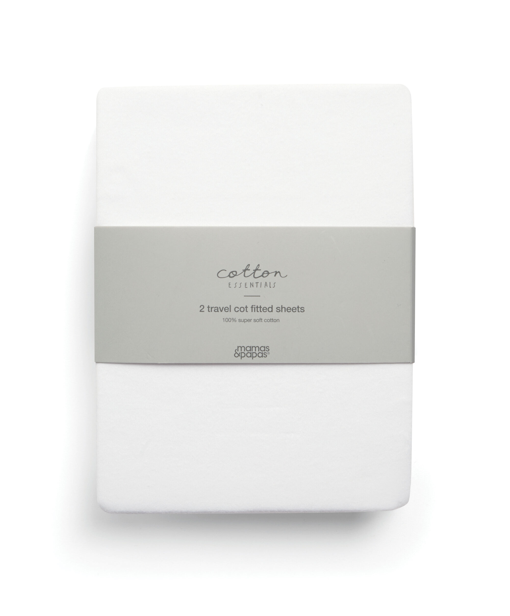 طقم شراشف بحواف مطاطية للمهد المحمول بلون أبيض - قطعتان image number 3