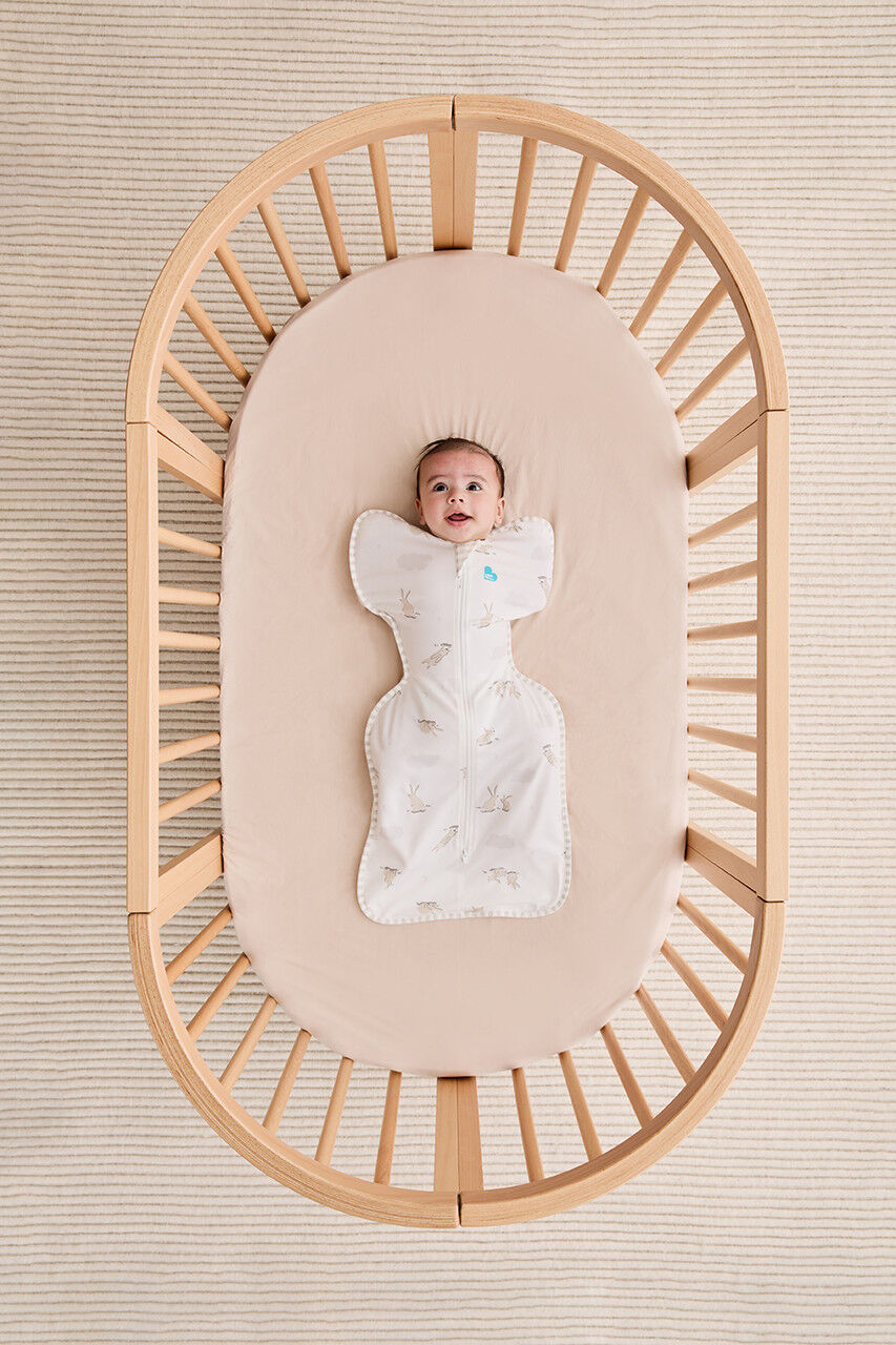 كيس نوم لوف تو دريم سوادل اب بنقشة سحب وأرانب - أبيض image number 2