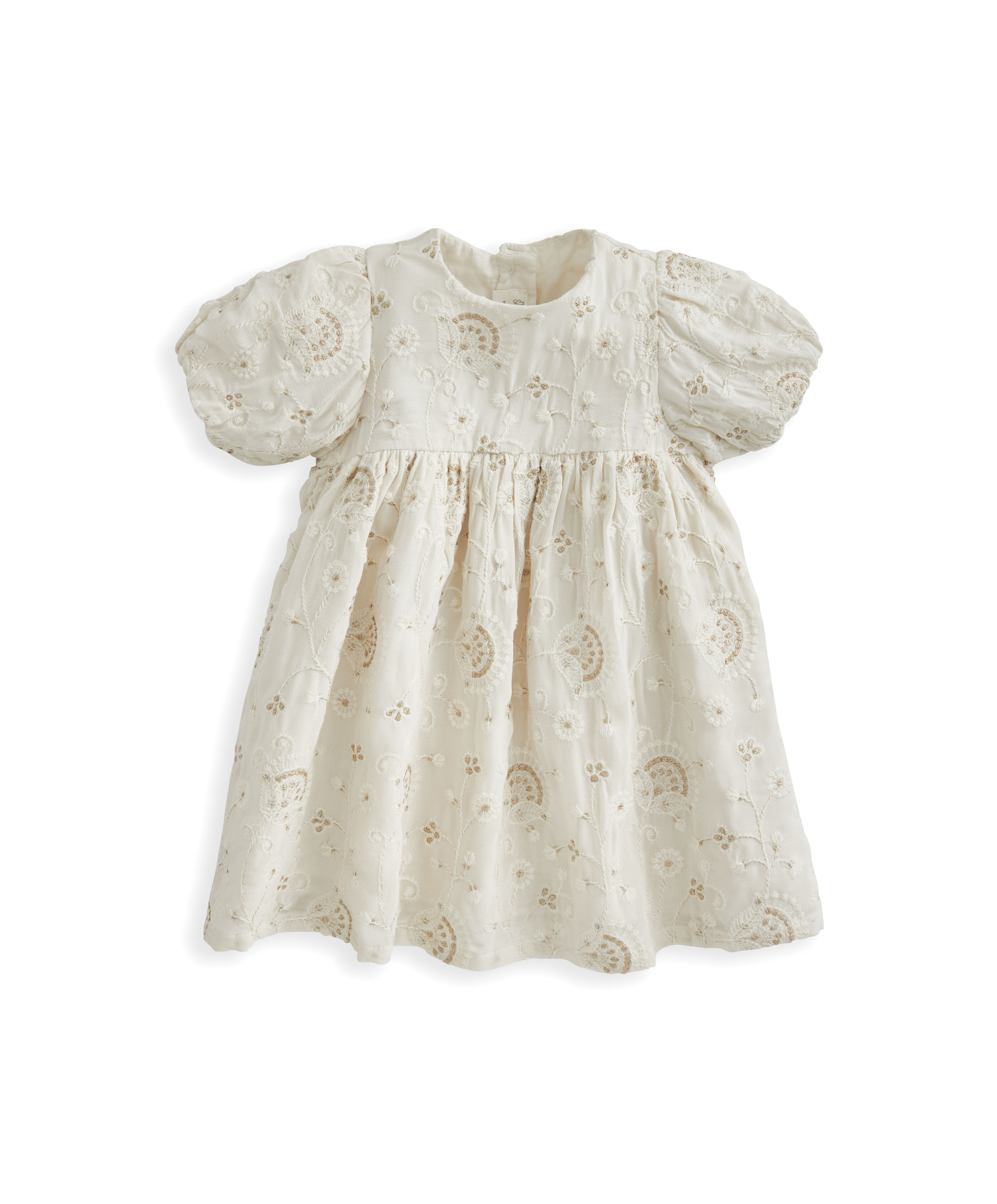 فستان بأكمام منفوخة وتطريزات image number 2