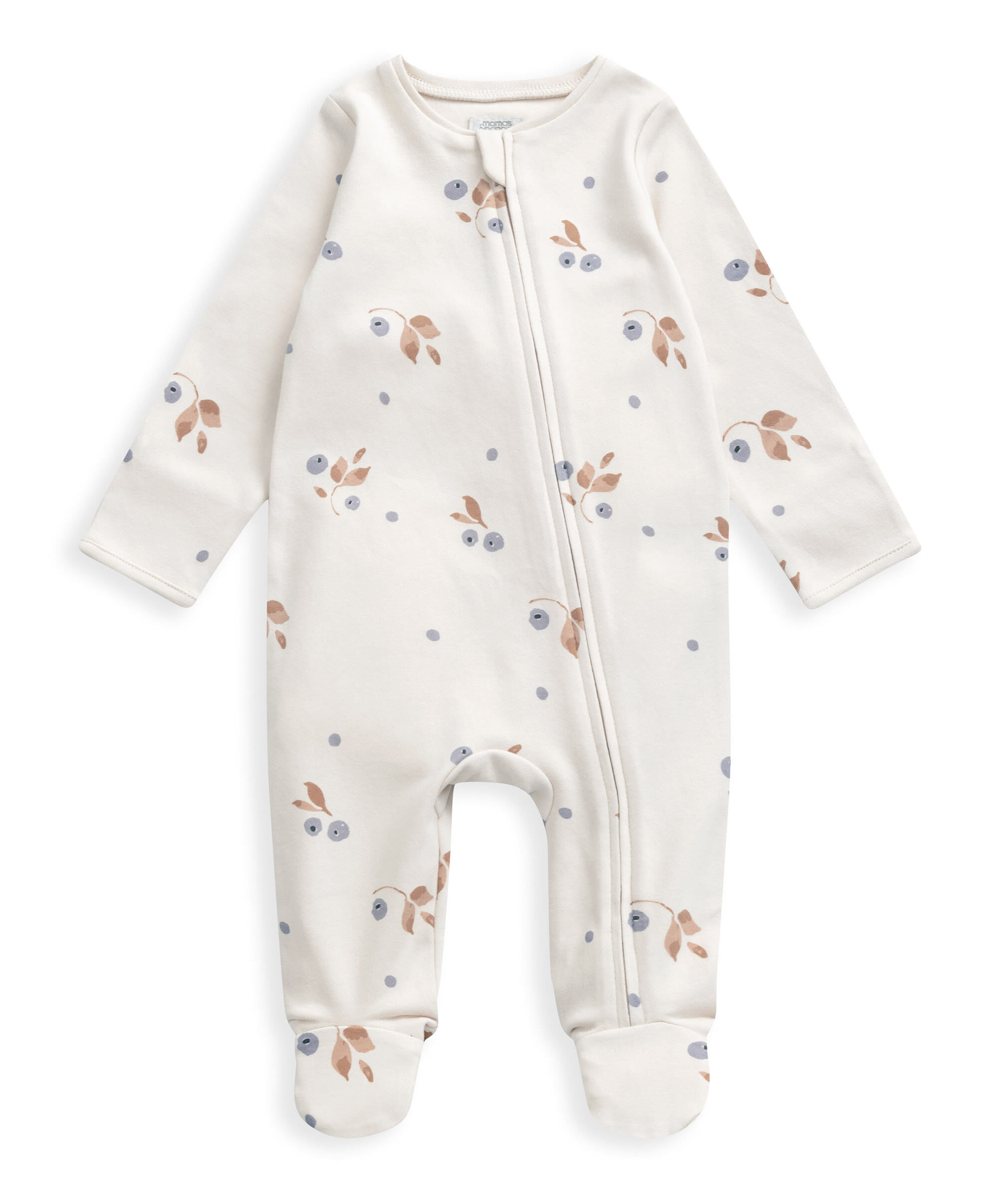 لباس الكل في واحد بسحّاب ونقشة زهور التوت image number 2