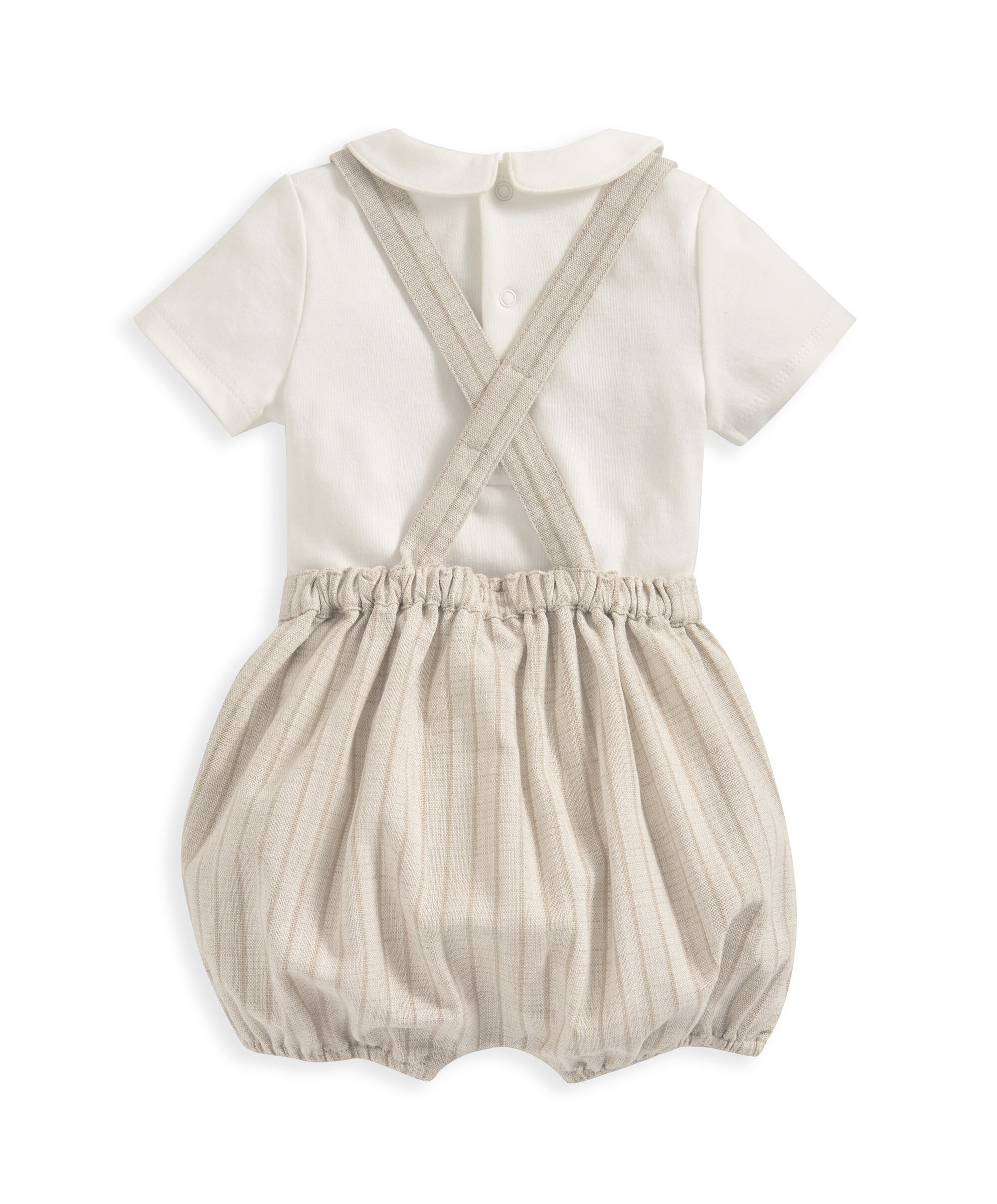 طقم دنغري مخطط ولباس قطعة واحدة - قطعتان image number 3