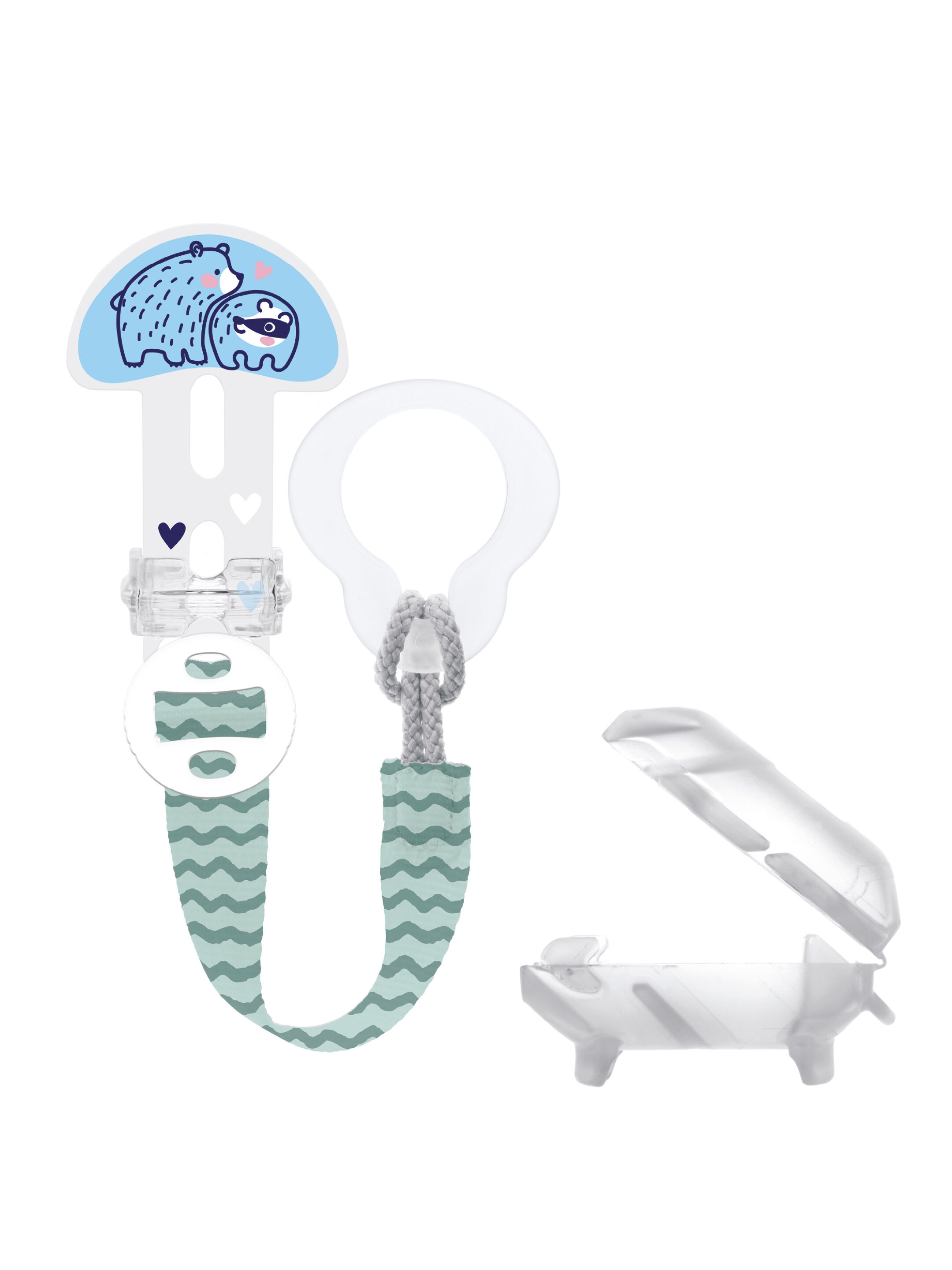 مجموعة مشبك لهاية مام بايبي وغطاء من سن الولادة فأكثر - سي لايف جرين، قطعتين image number 1