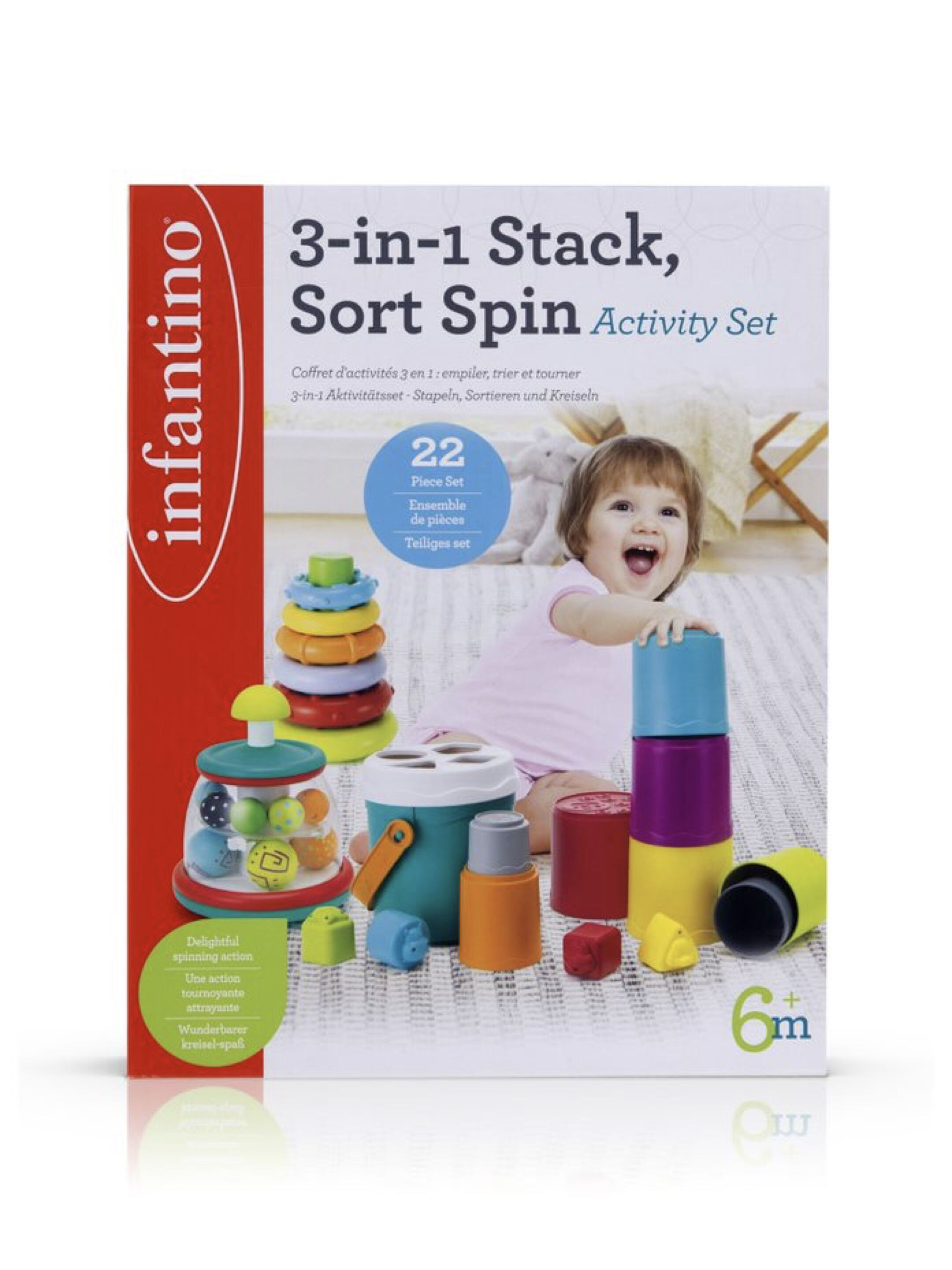 مجموعة أنشطة 3 في 1 للتكديس والفرز والتدوير من إنفانتينو image number 3