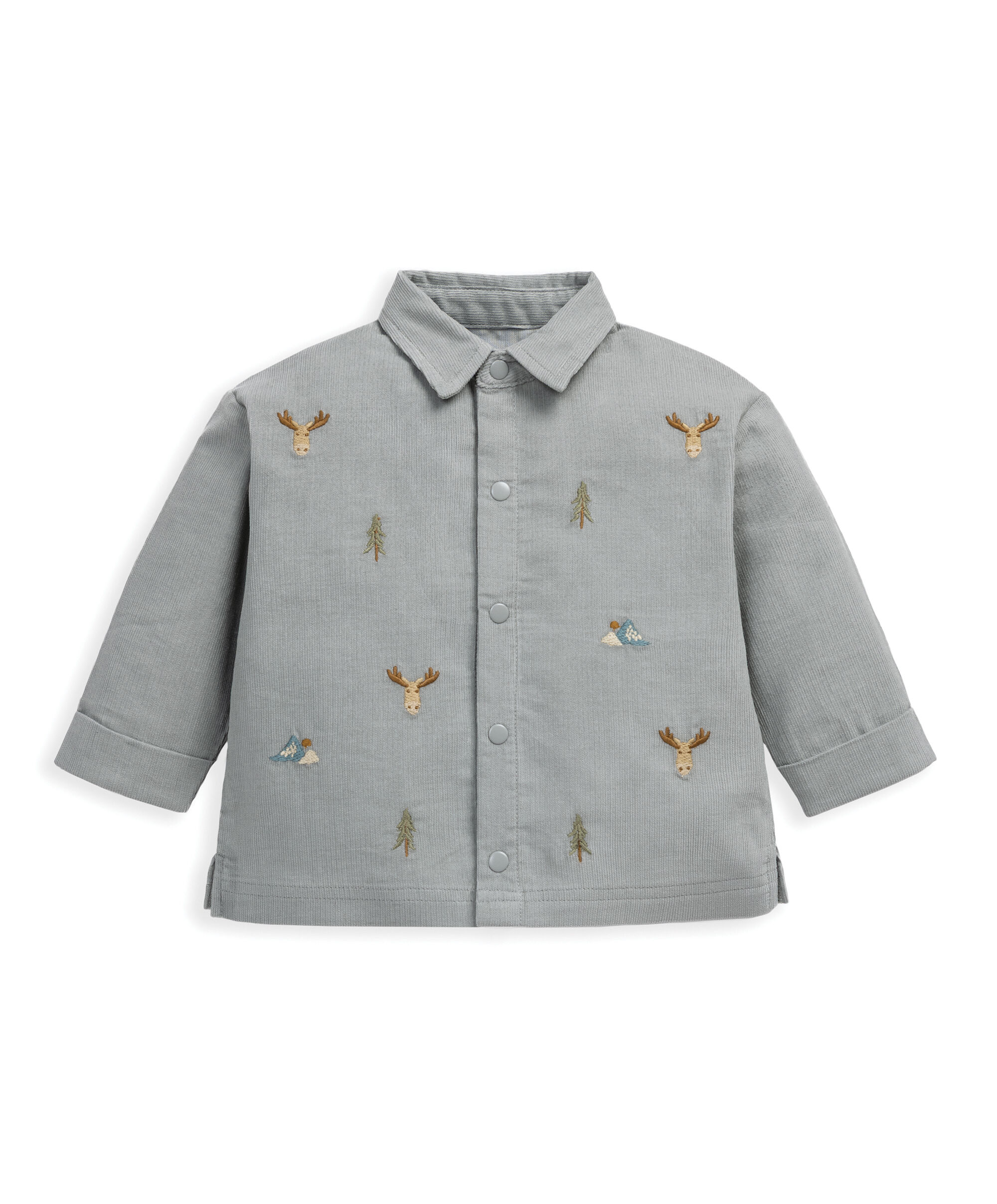 طقم قميص قطن مخملي مضلع وتيشيرت image number 4