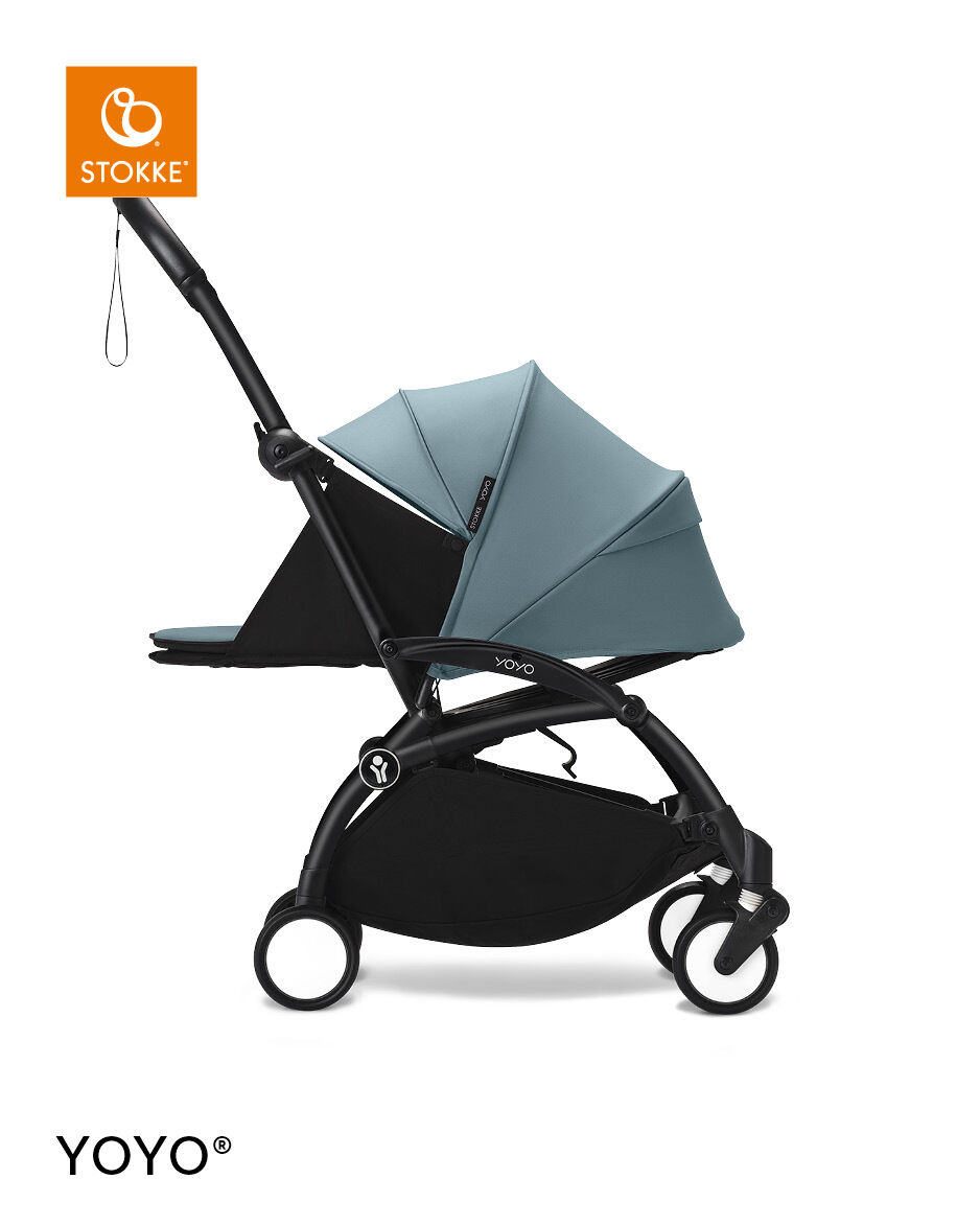 Stokke YOYO3 Black Frame with 0+ Newborn Pack Aqua image number 3