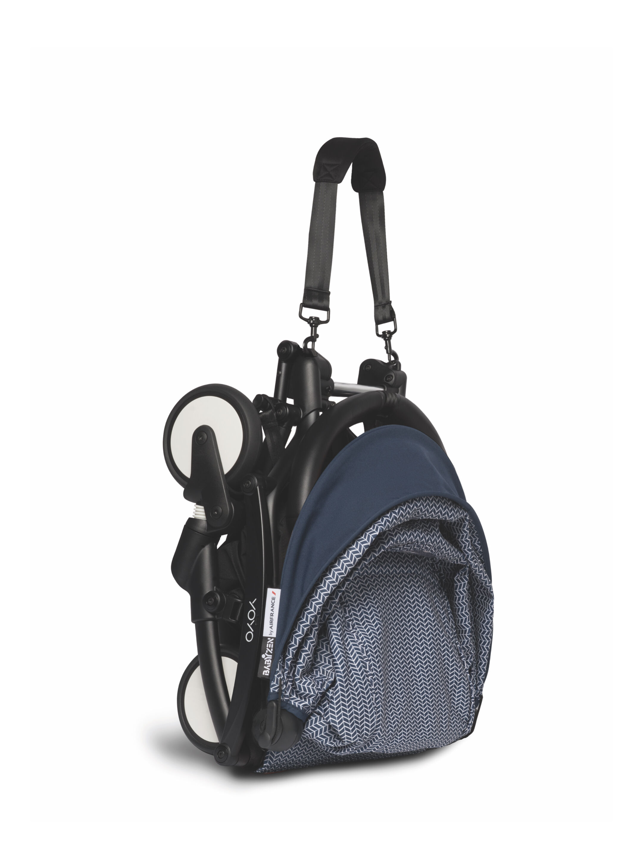 عربة أطفال بيبي زن يويو2 بهيكل أسود ومجموعة مقعد عربة لعمر 6 شهور فأكثر أزرق image number 3