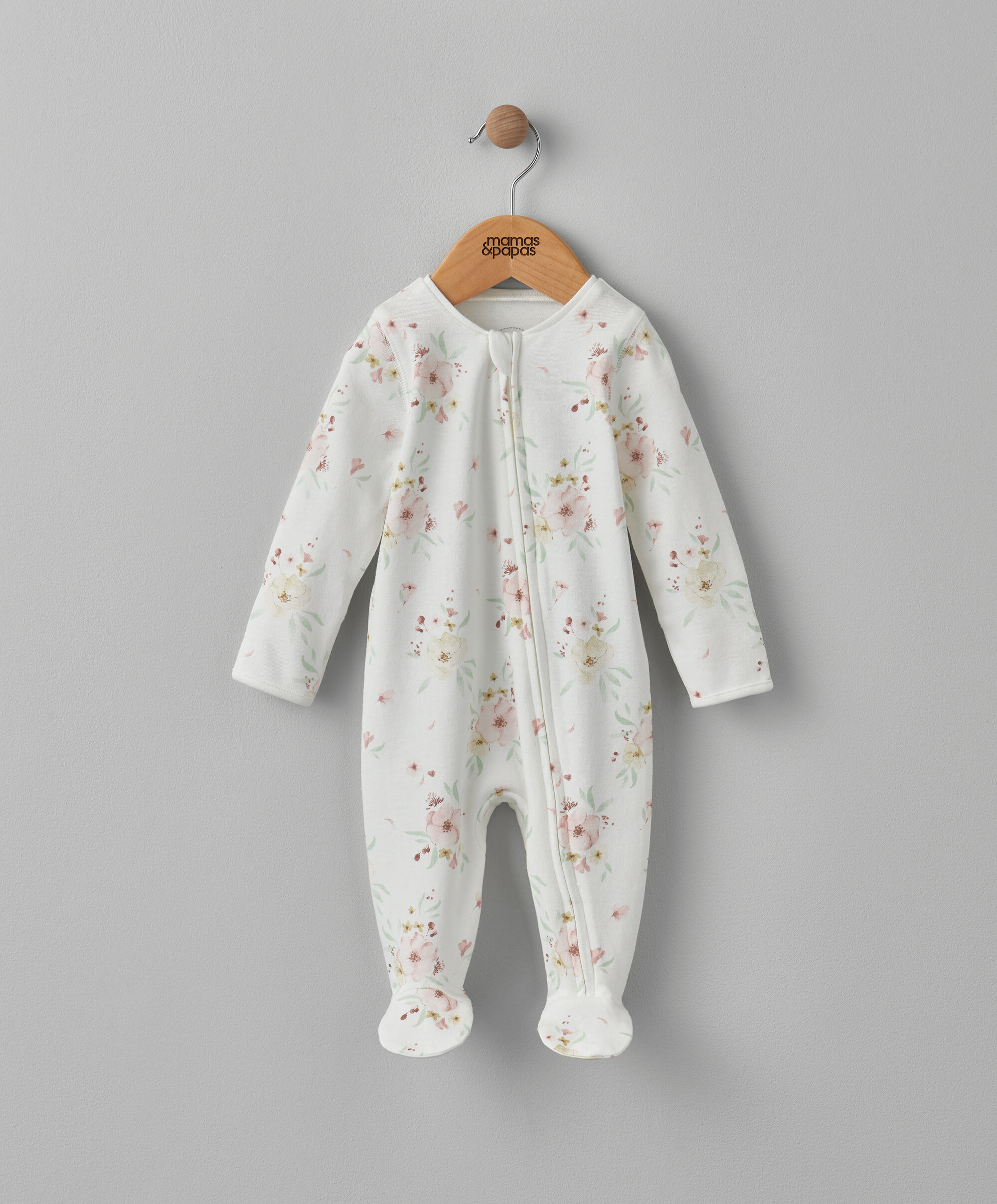 لباس الكل في واحد بسحّاب ونقشة زهور كبيرة image number 1