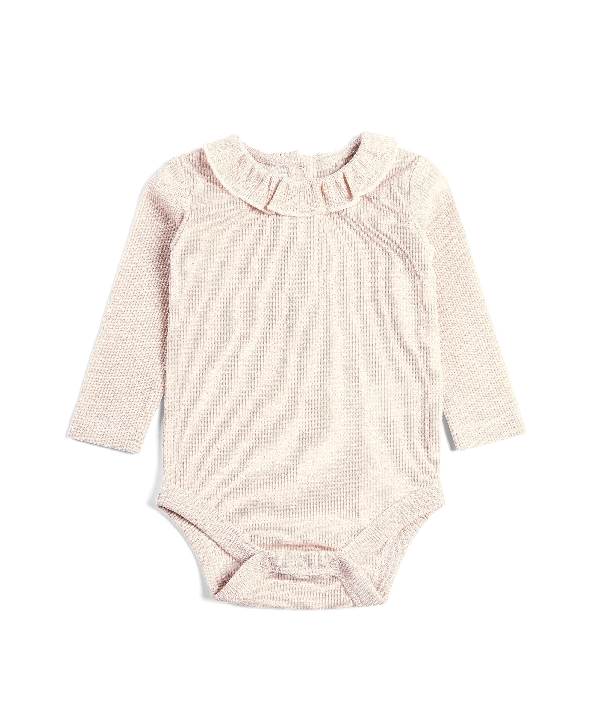 لباس قطعة واحدة لامع بكشكش image number 1