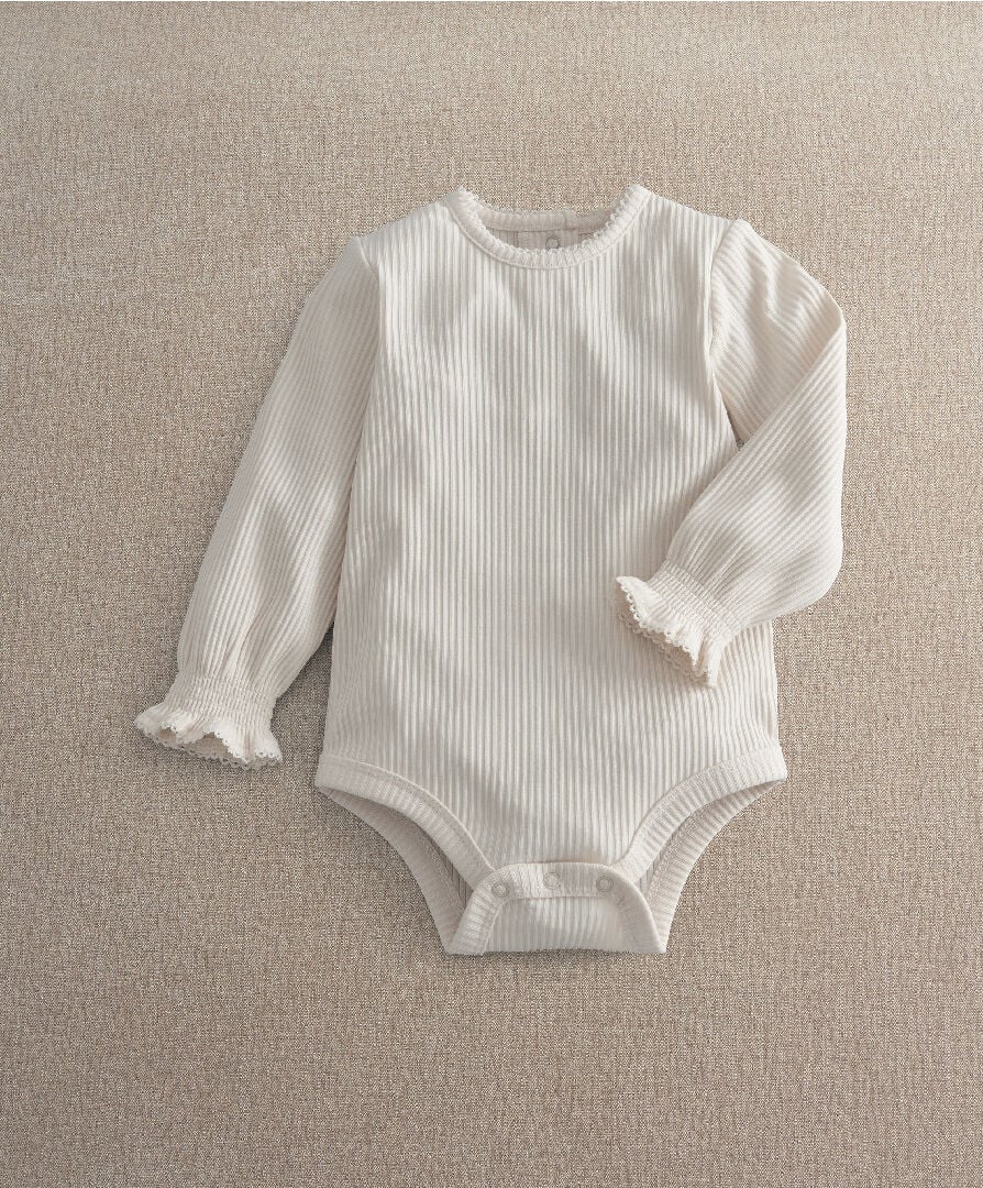 Cream Picot Trim Bodysuit