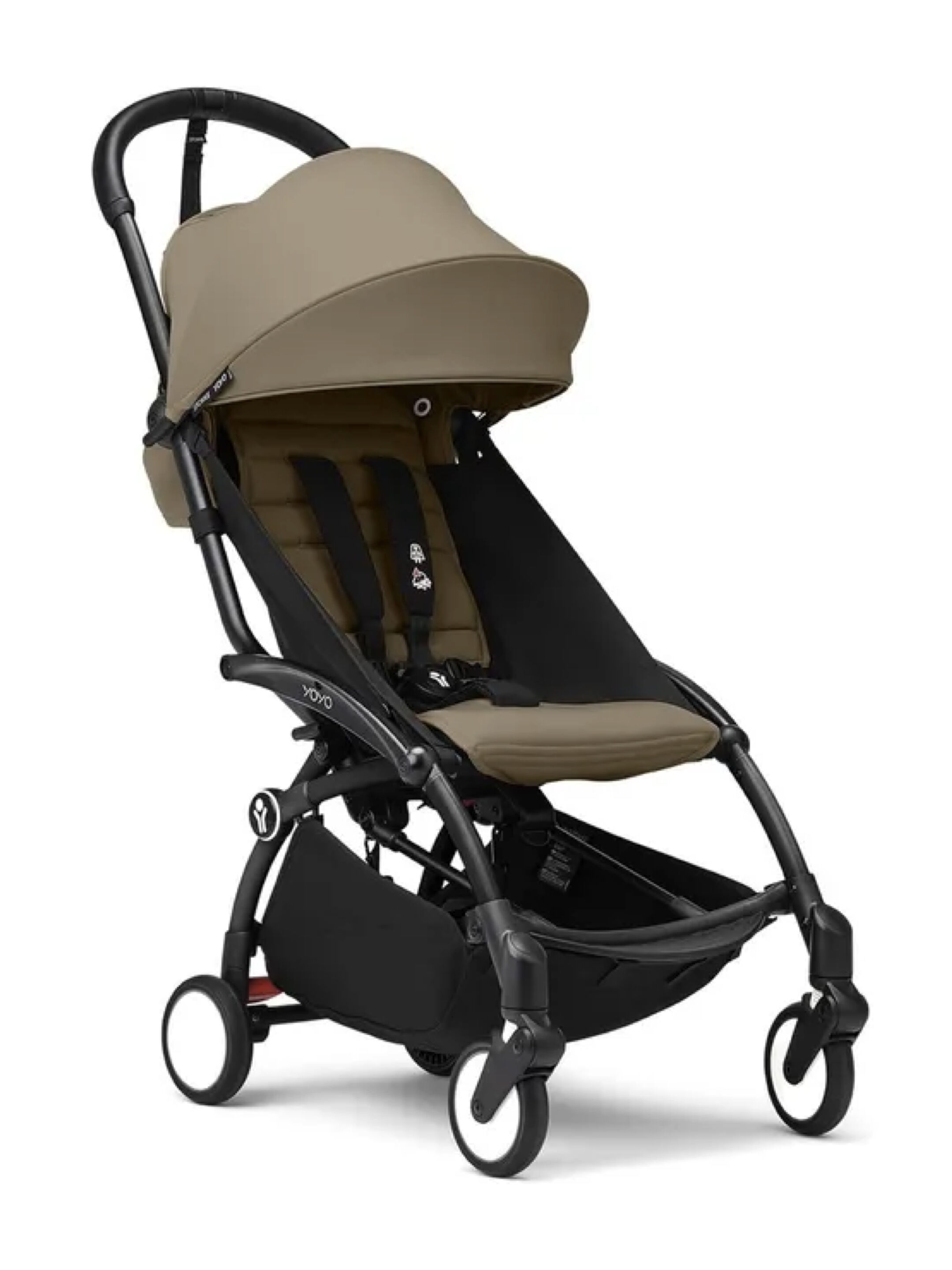 مجموعة هيكل أسود لعربة أطفال ستوك يويو3 مع مجموعة مقعد للأطفال لعمر 6 شهور فأكثر بلون أزرق (قطعتين)