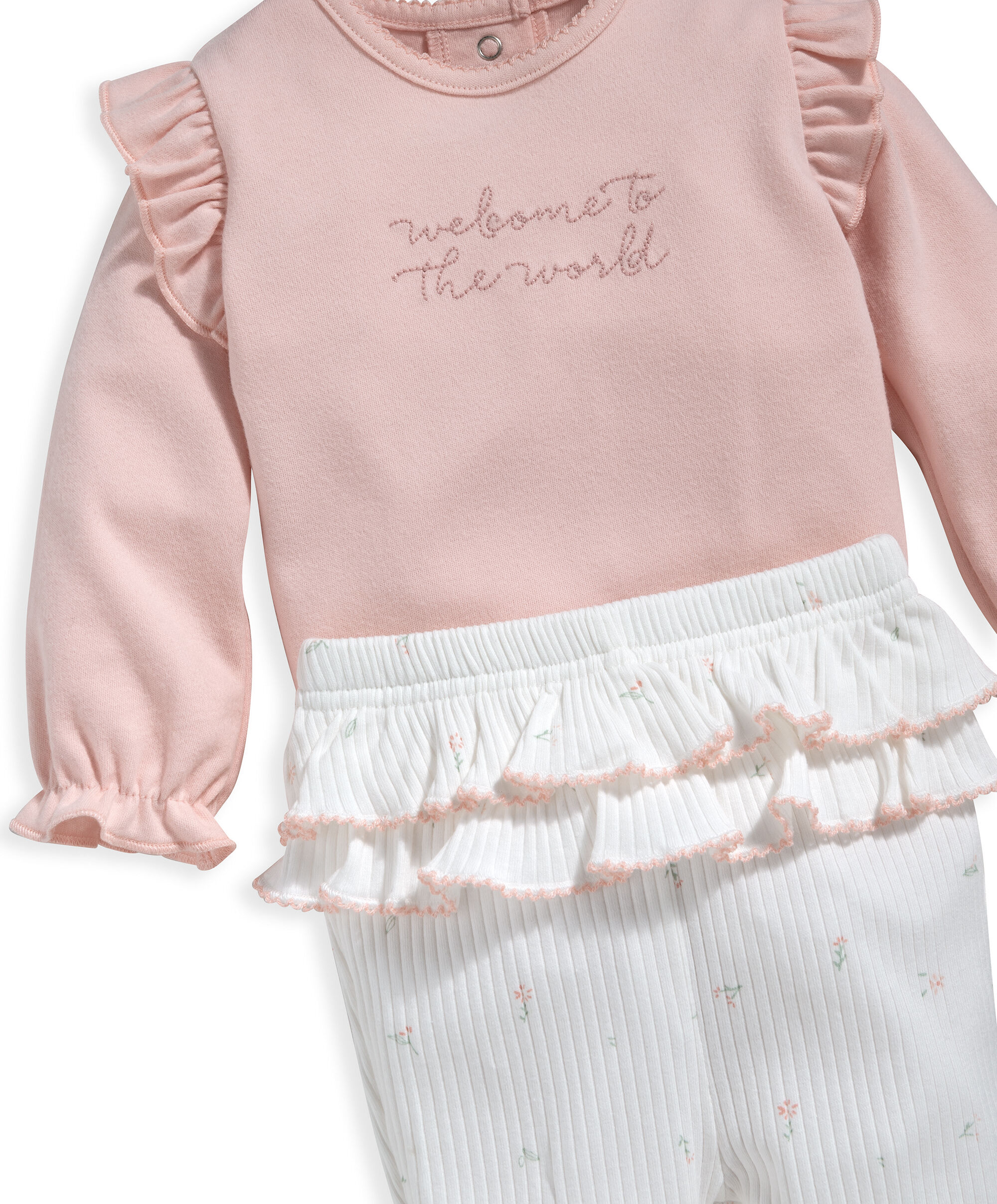 طقم لباس قطعة واحدة وردي ولغينغز - قطعتان image number 4