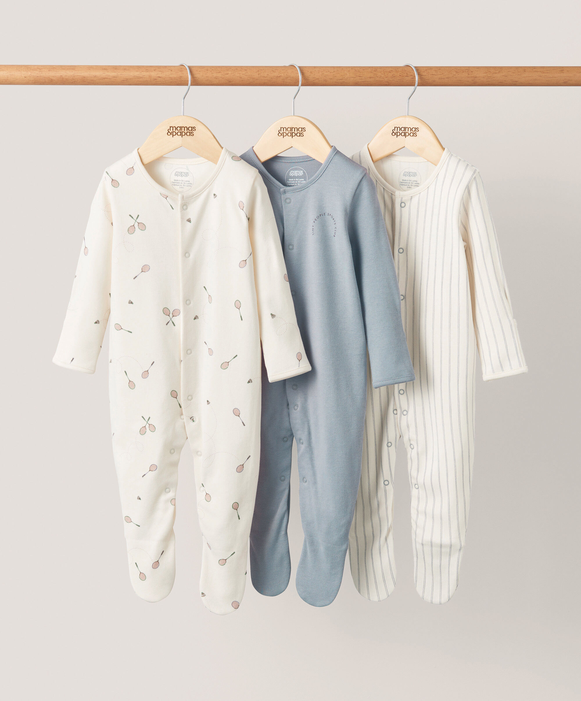 طقم بيجاما قطعة واحدة بتطريز Tiny Sports Clubبلون أزرق - 3 قطع image number 1