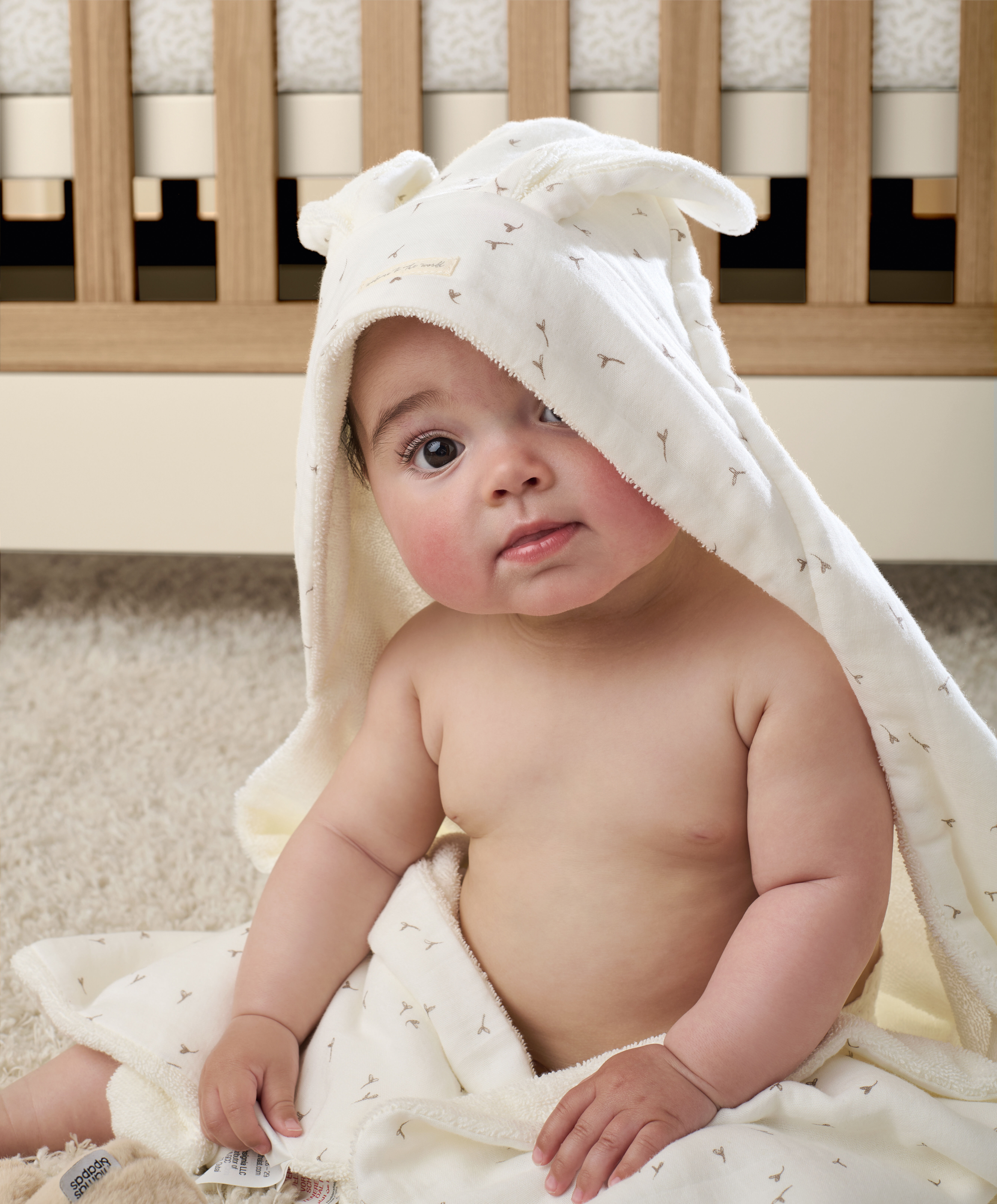 منشفة بغطاء للرأس - نقشة بذور image number 2