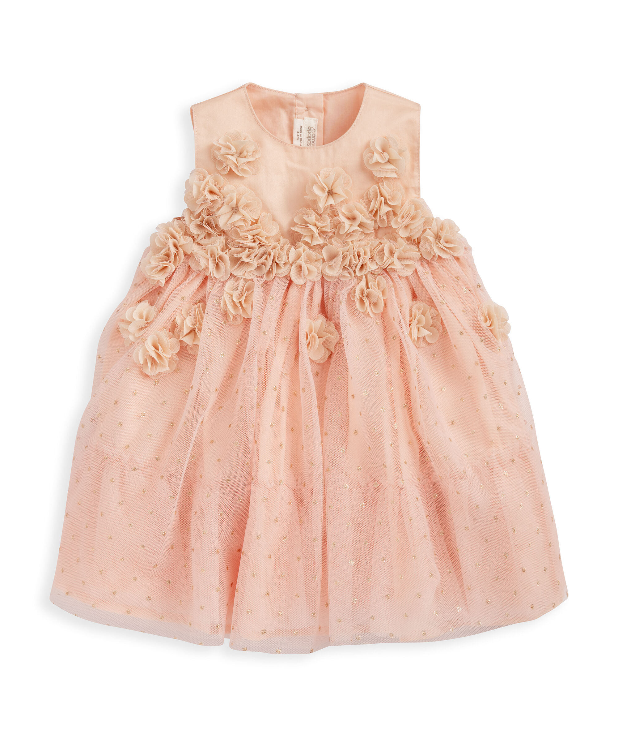 فستان مزين بزهور بارزة الملمس - وردي image number 2