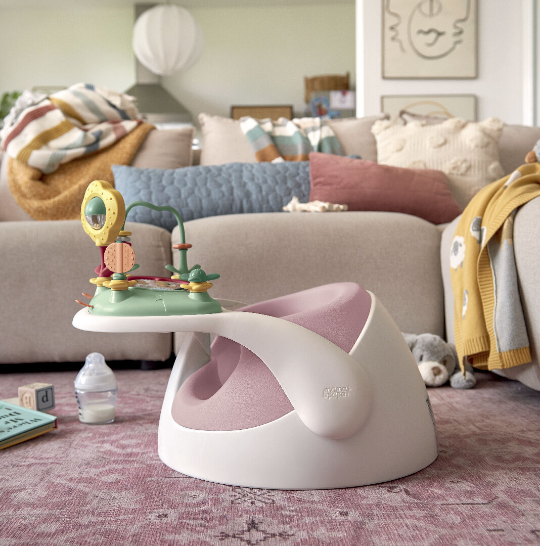 كرسي أطفال بيبي سناغ بصينية ألعاب - زهري image number 4