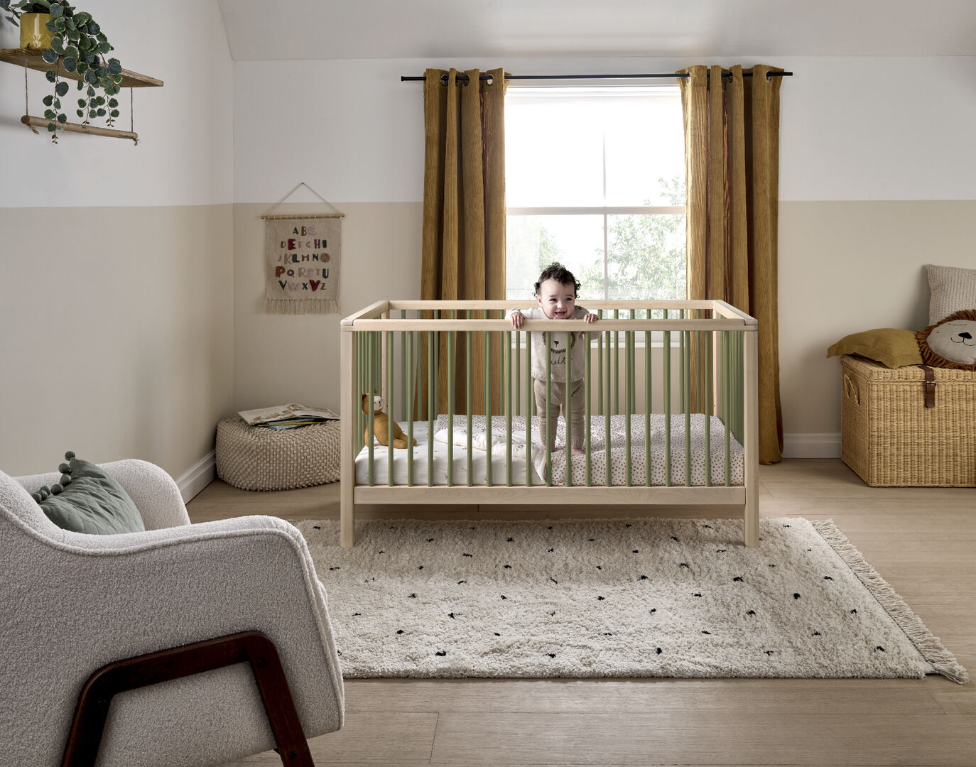 مهد سولو صغير - أخضر طبيعي image number 2