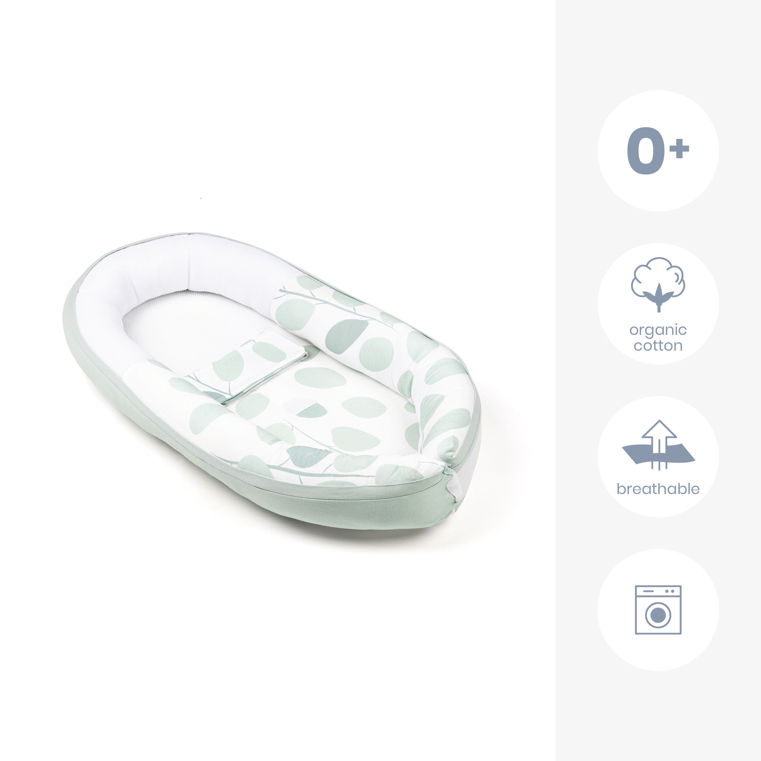 مهد كوكون للمواليد الجدد من دومو - أخضر فاتح image number 2