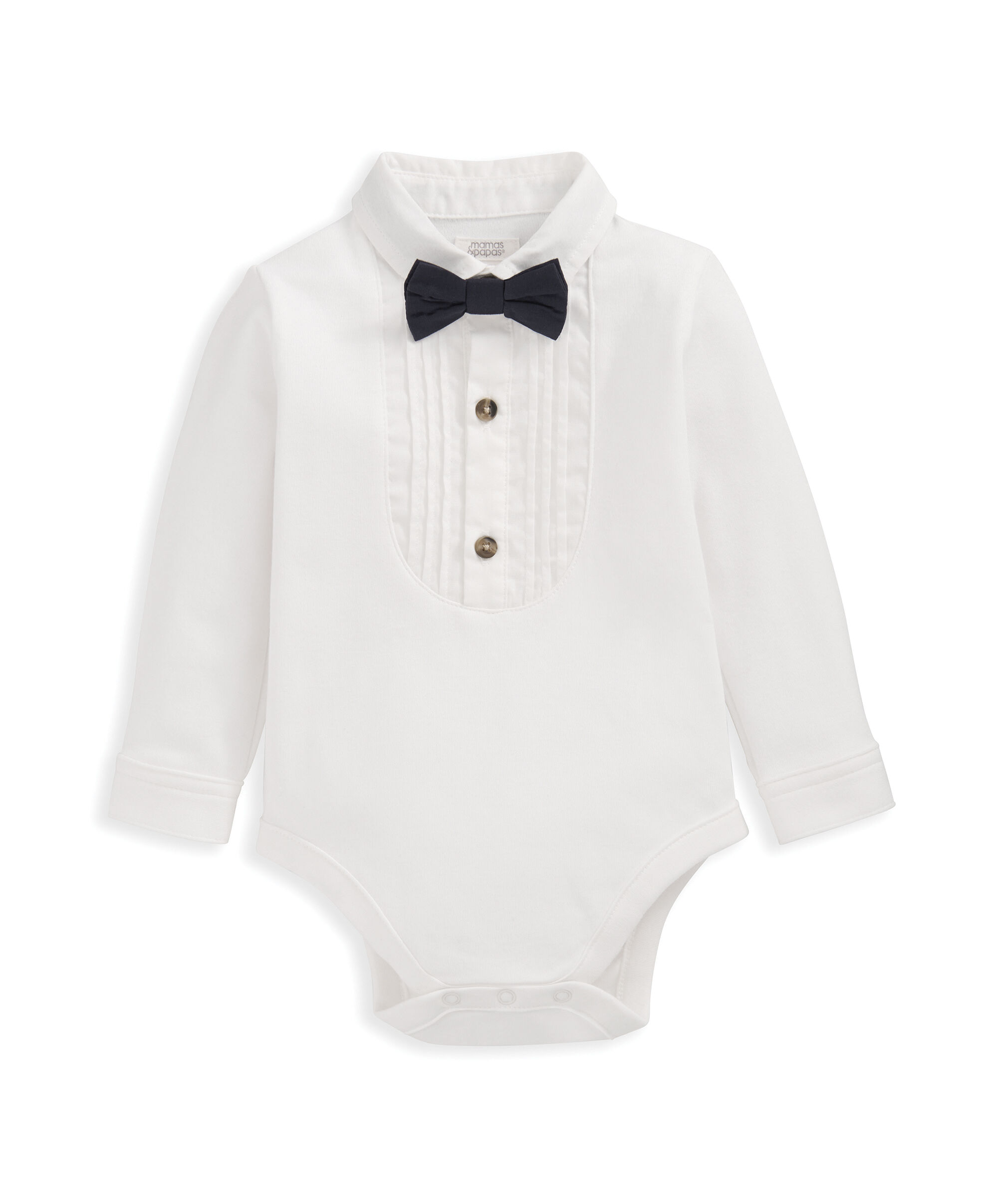 لباس قطعة واحدة بتصميم قميص وربطة عنق فراشة  image number 4