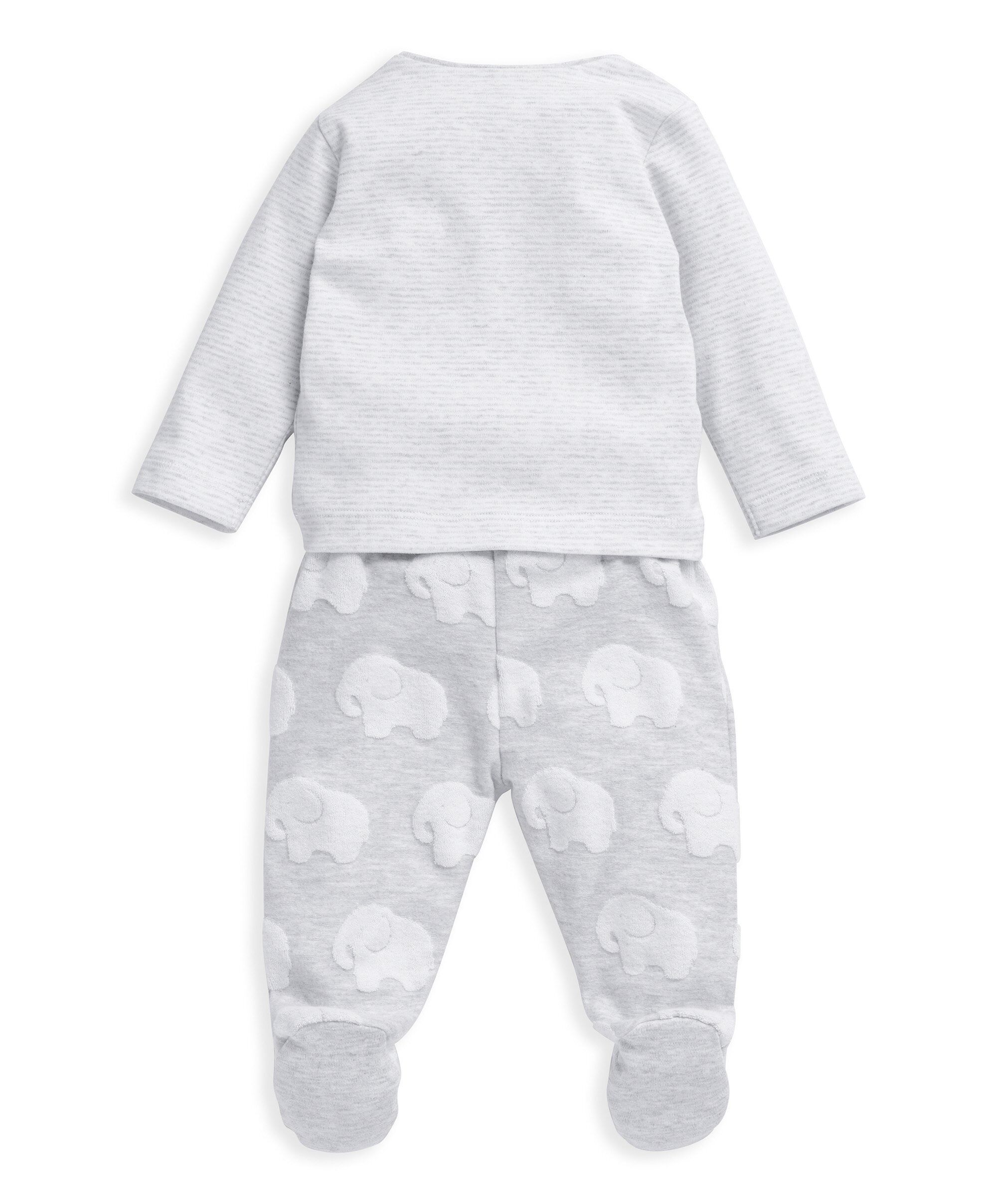 طقم بلوزة ولغينغز بملمس بارز ونقشة فيل - قطعتان image number 2