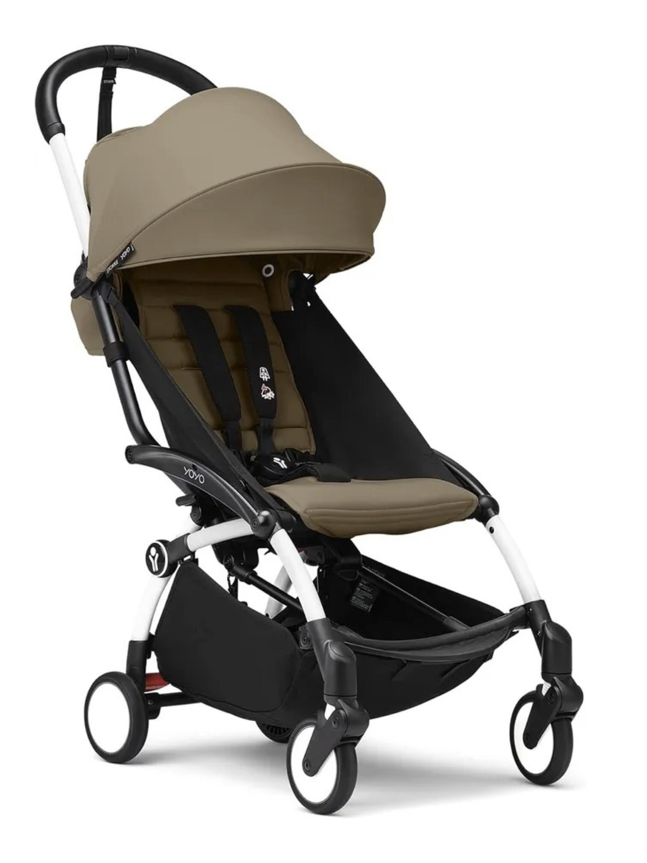 مجموعة هيكل أبيض لعربة أطفال ستوك يويو3 مع مجموعة مقعد للأطفال لعمر 6 شهور فأكثر بلون توفي (قطعتين) image number 1