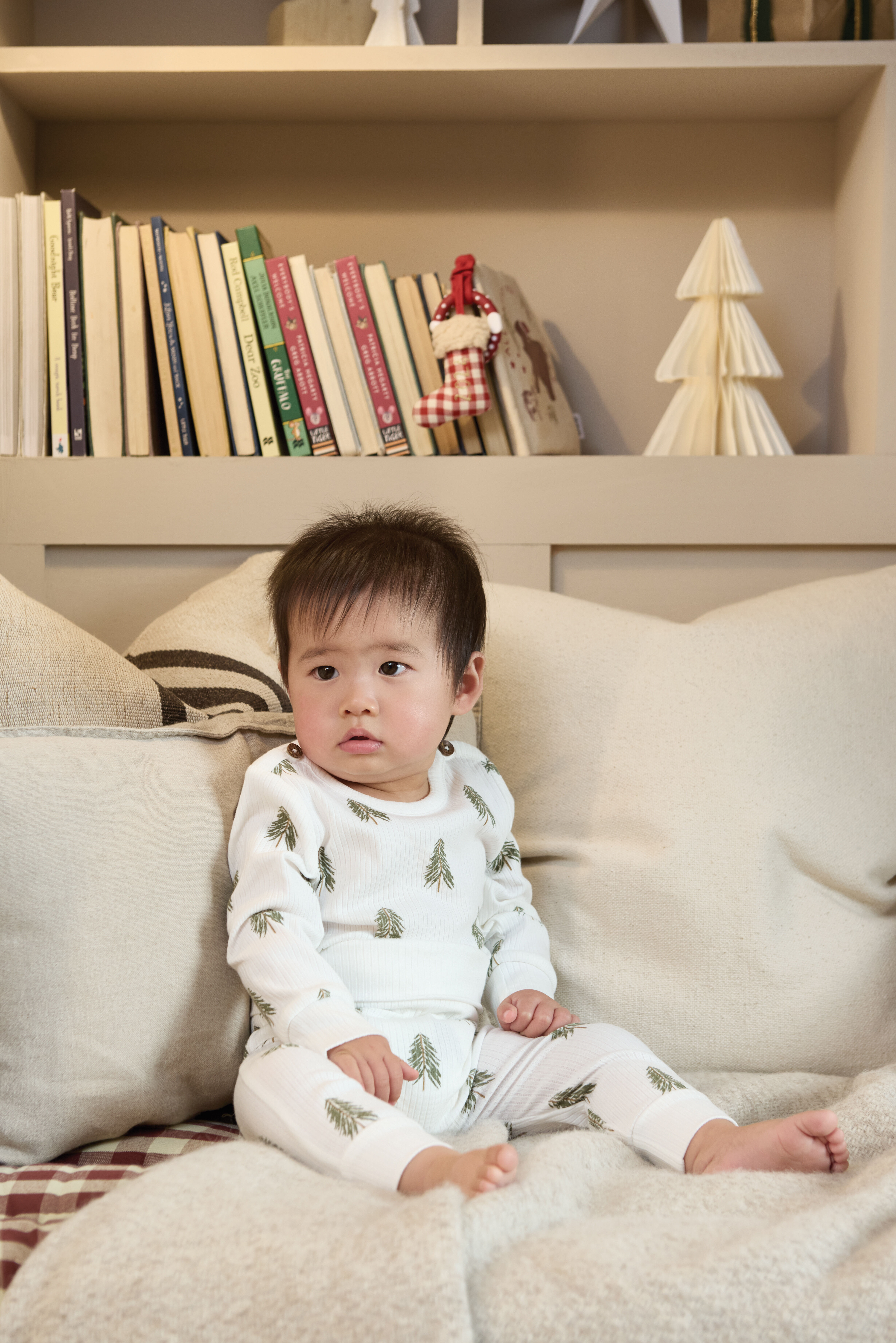 طقم لباس قطعة واحدة ولغينغز بطبعة شجرة الكريسماس image number 6