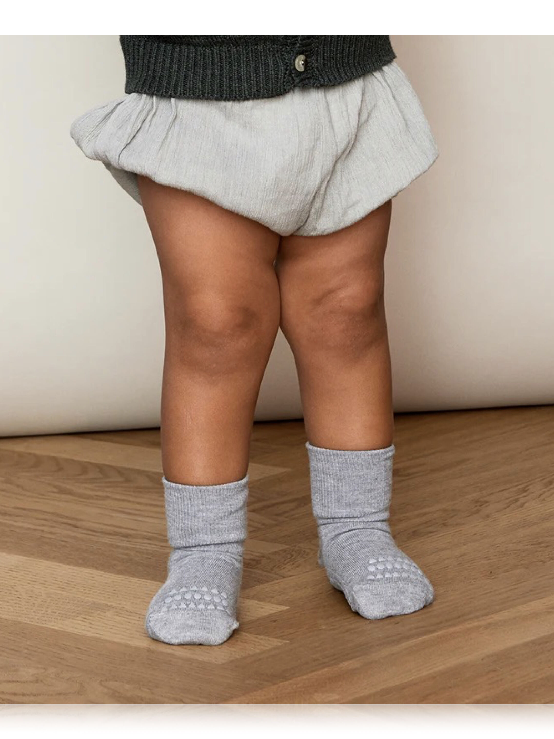 جوارب بامبو مضادة للانزلاق - رمادي image number 1