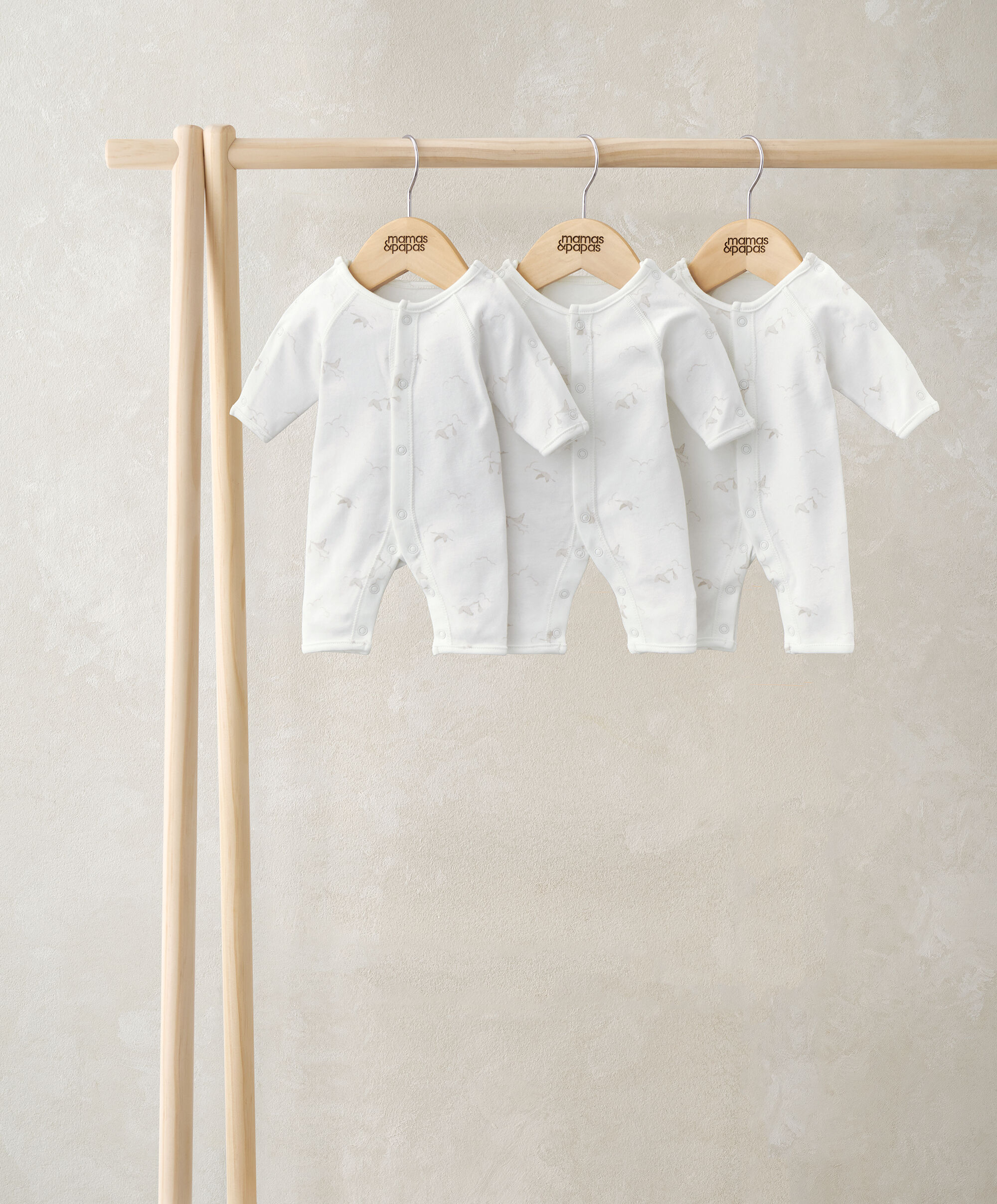 Stork Print Romper (Set of 3) - Premature image number 1