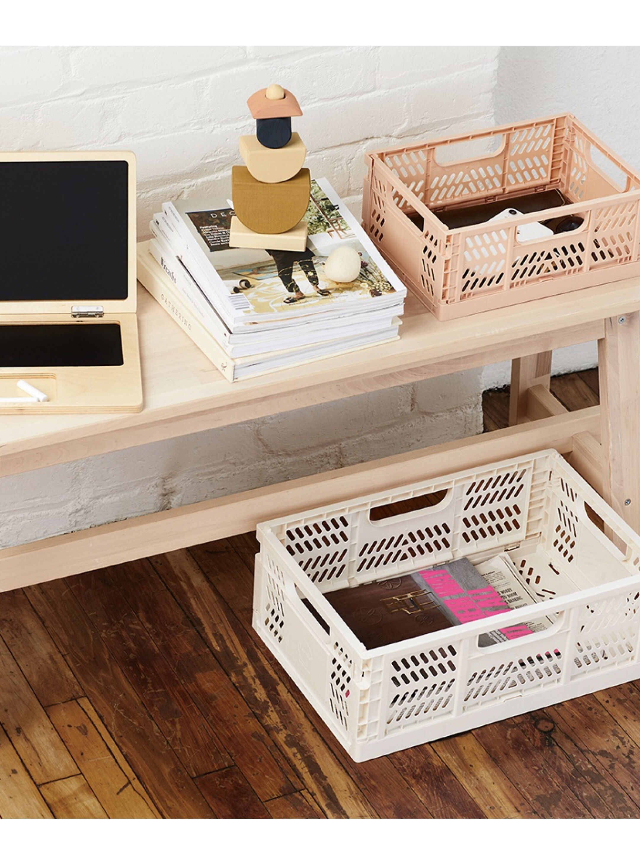 صندوق عصري قابل للطي بحجم كبير من 3 سبراوتس - أبيض كريمي image number 3