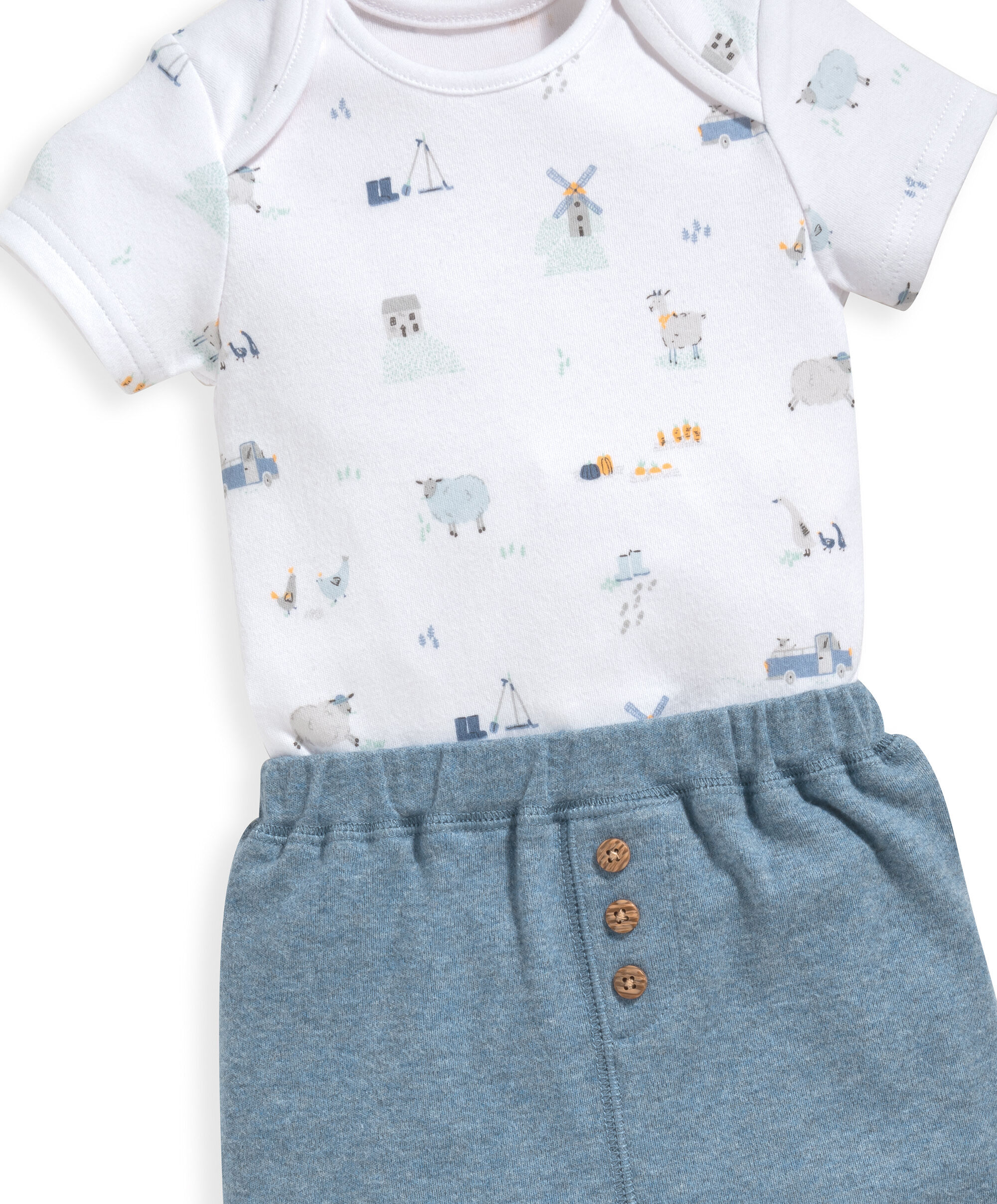 طقم تي شيرت بنقشة مزرعة ولغينغز - قطعتان image number 5