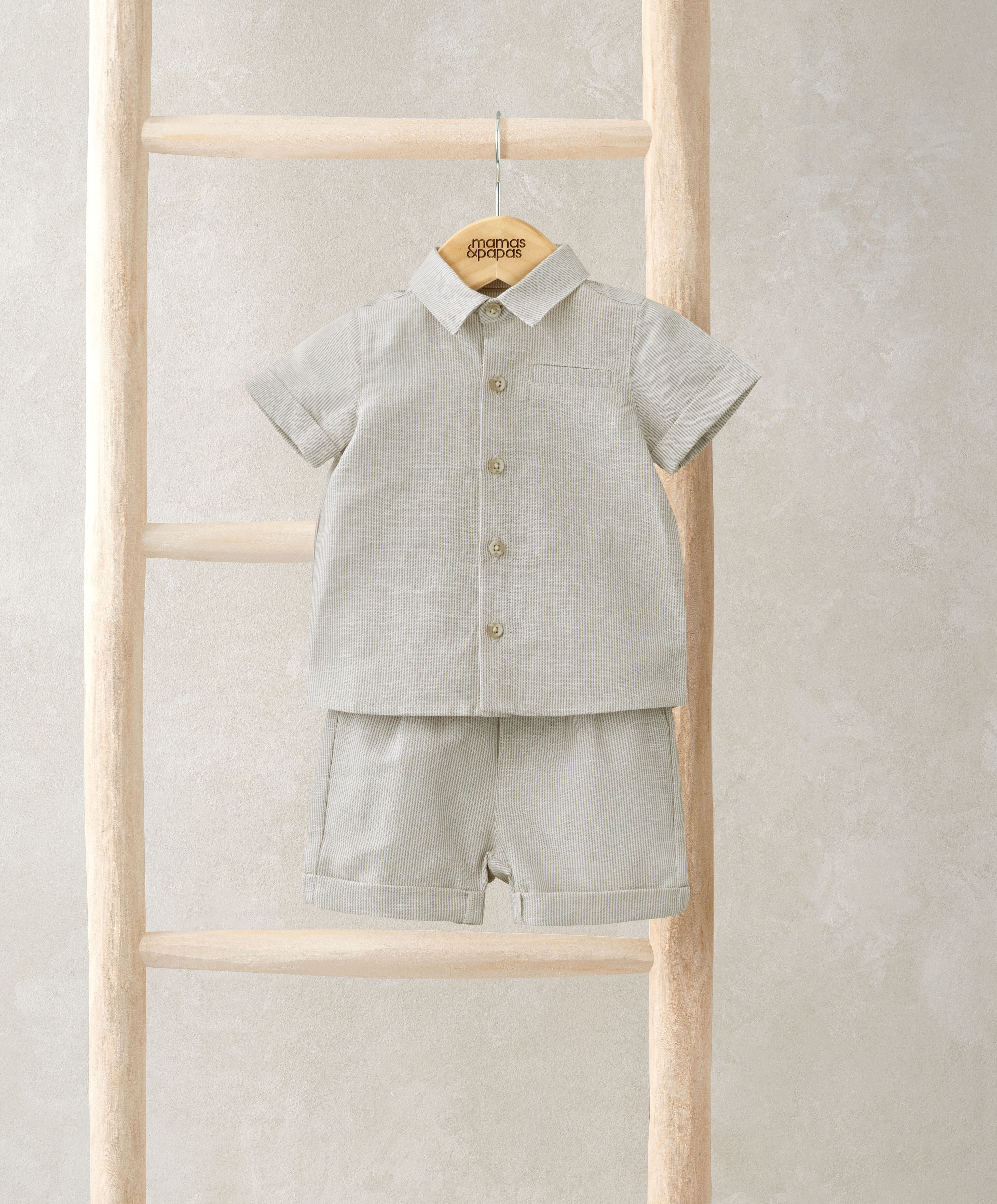 طقم قميص وشورت بتصميم مخطط - قطعتين image number 1