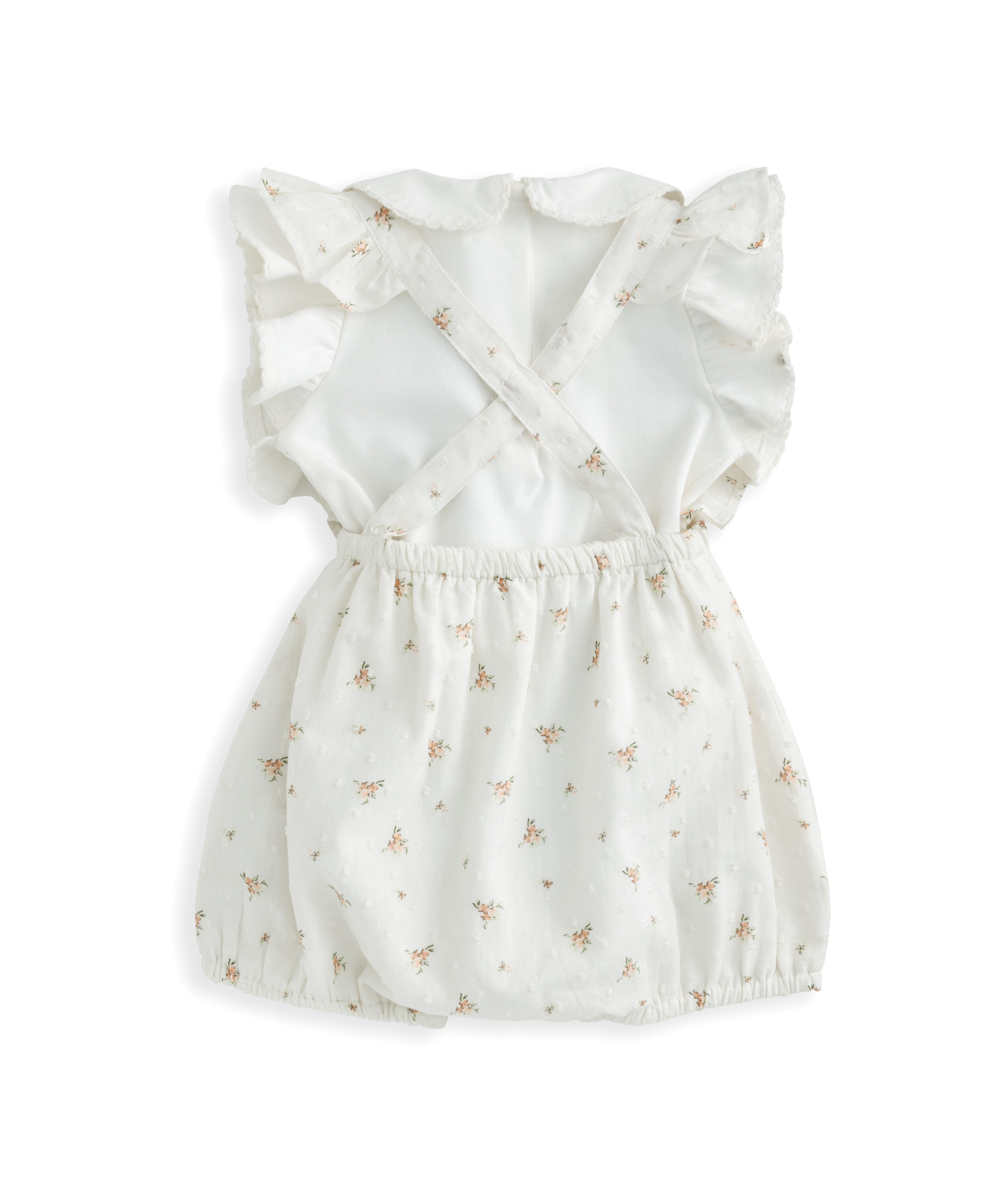 طقم رومبر ولباس قطعة واحدة بنقشة زهور - قطعتان image number 3