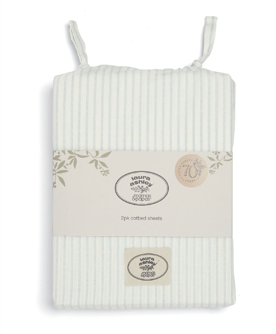 طقم شرشف بحواف مطاطية بنقشة خطوط - قطعتان image number 4