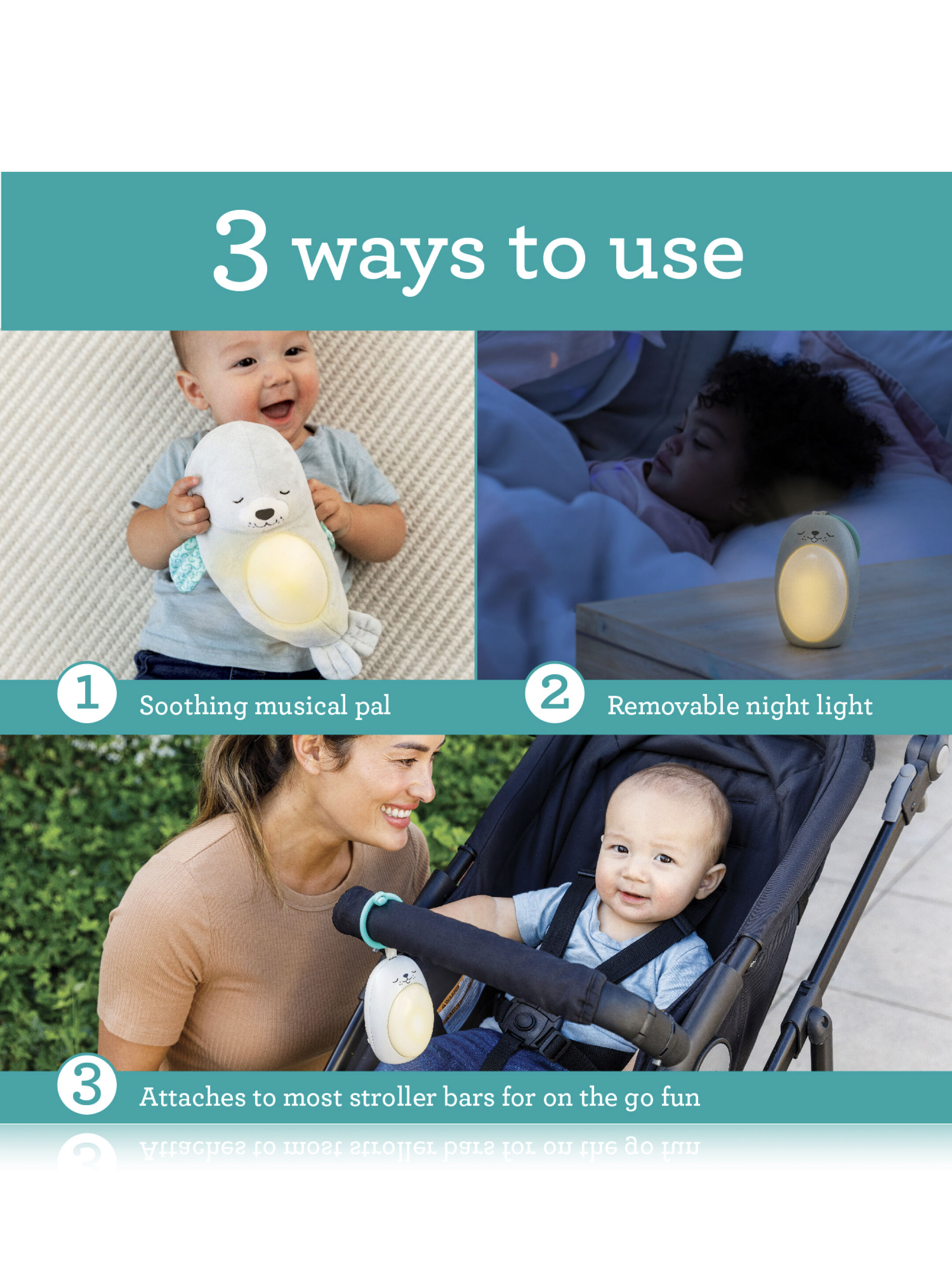 لعبة بتصميم حيوان بصوت وإضاءة مهدئة من إنفانتينو image number 4