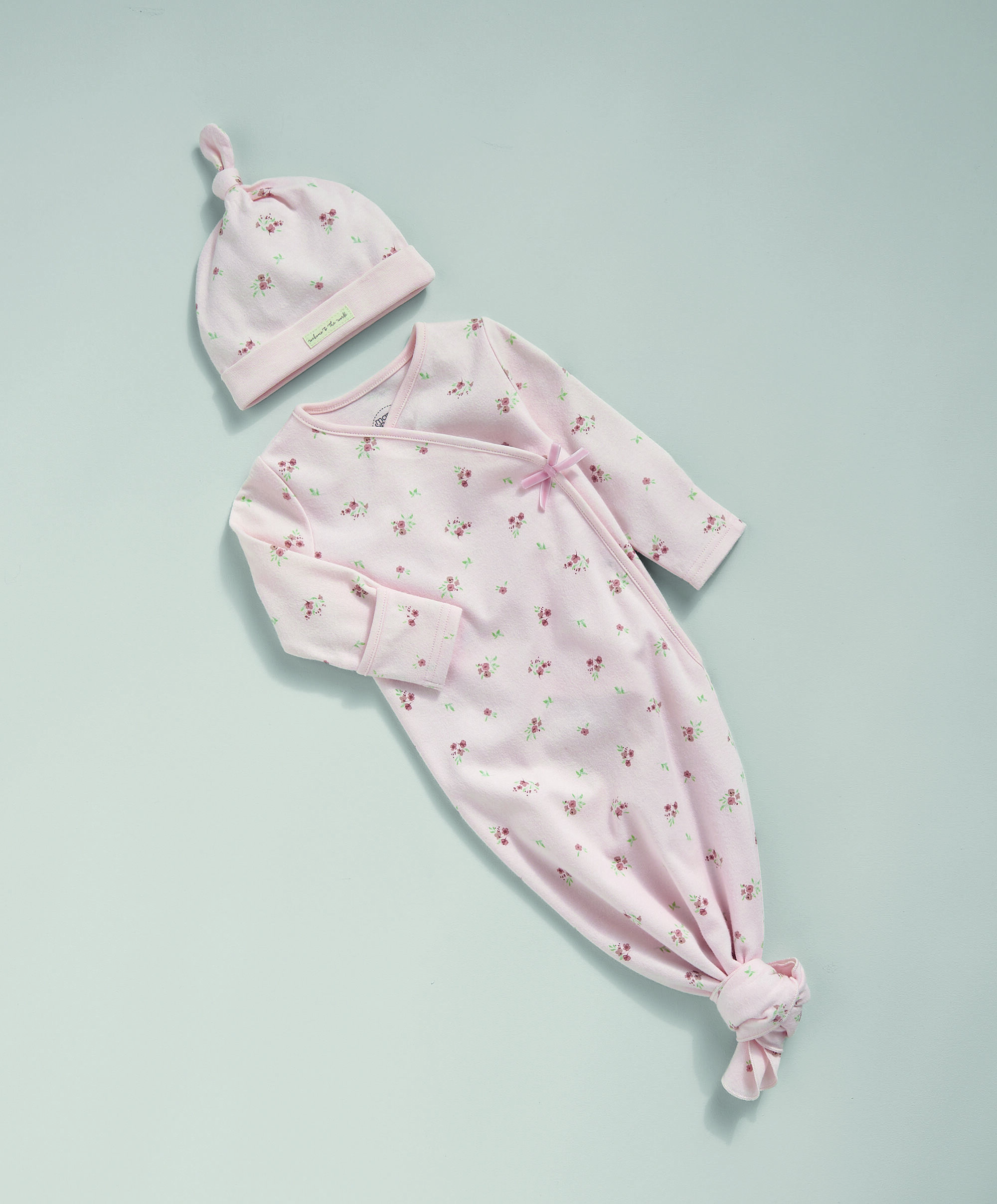 طقم الكل في واحد بعقدة ونقشة زهور - قطعتان image number 2