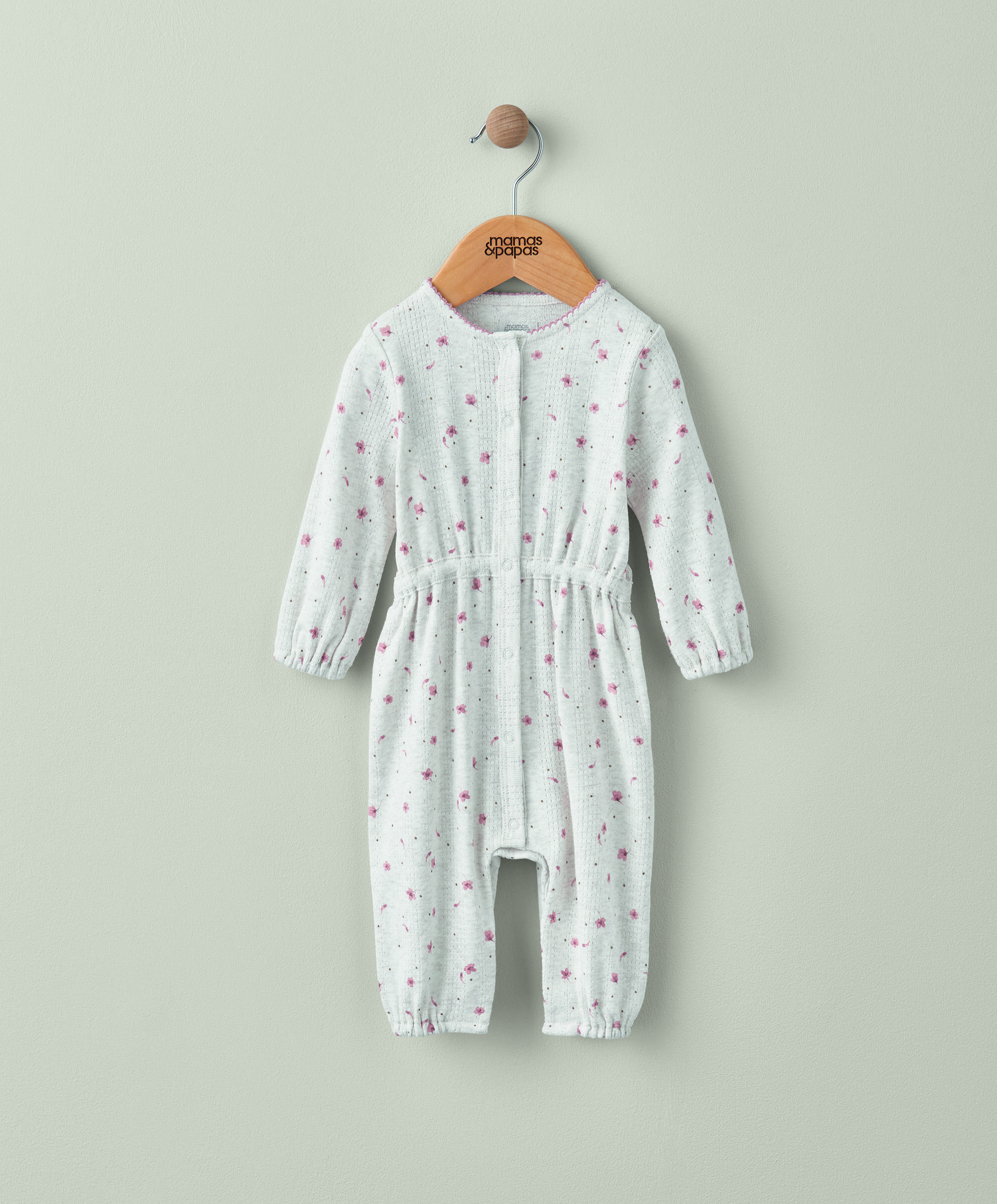 رومبر بونتيل بنقشة زهور وخصر مزموم image number 1