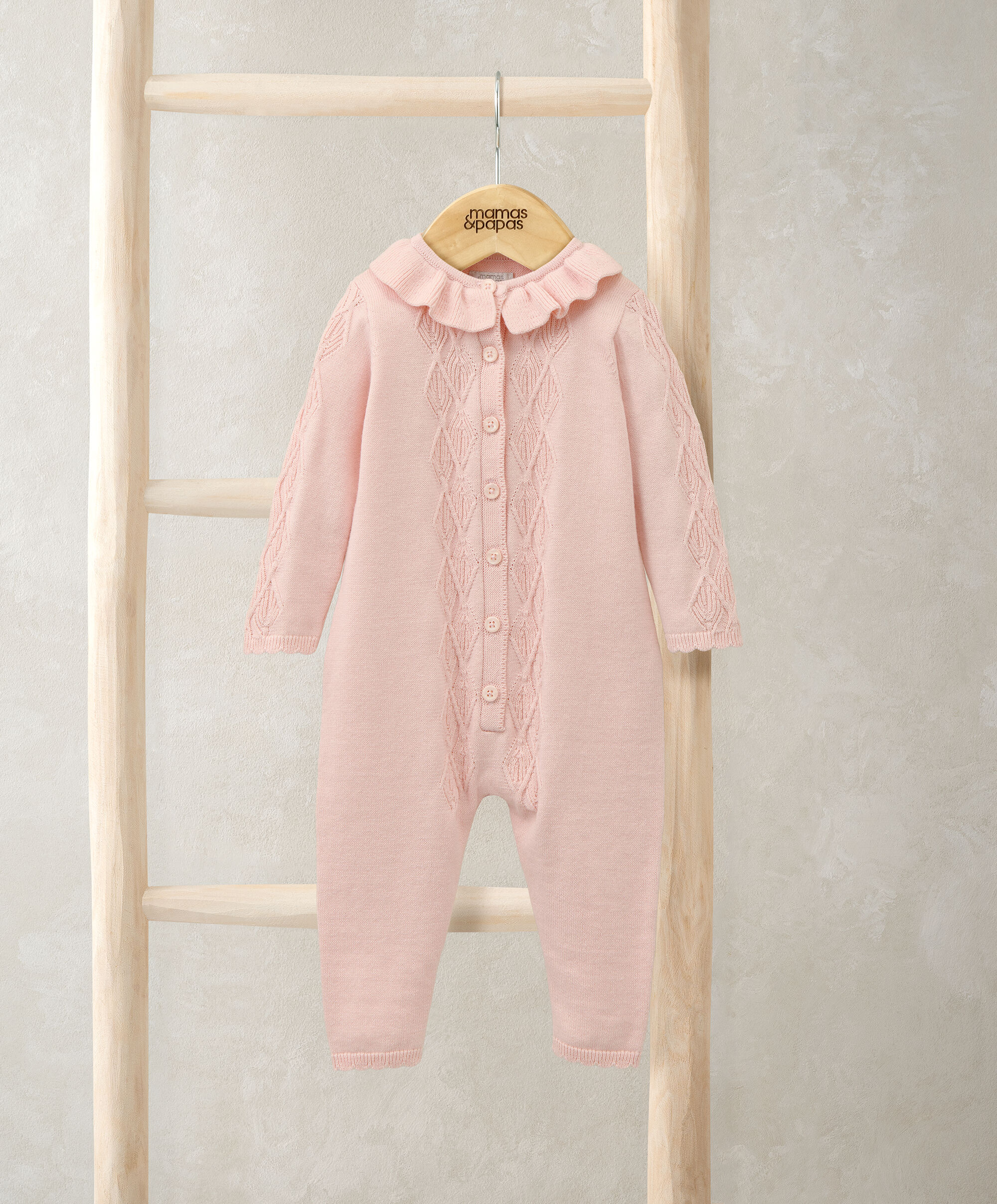 أفرول وردي منسوج image number 1