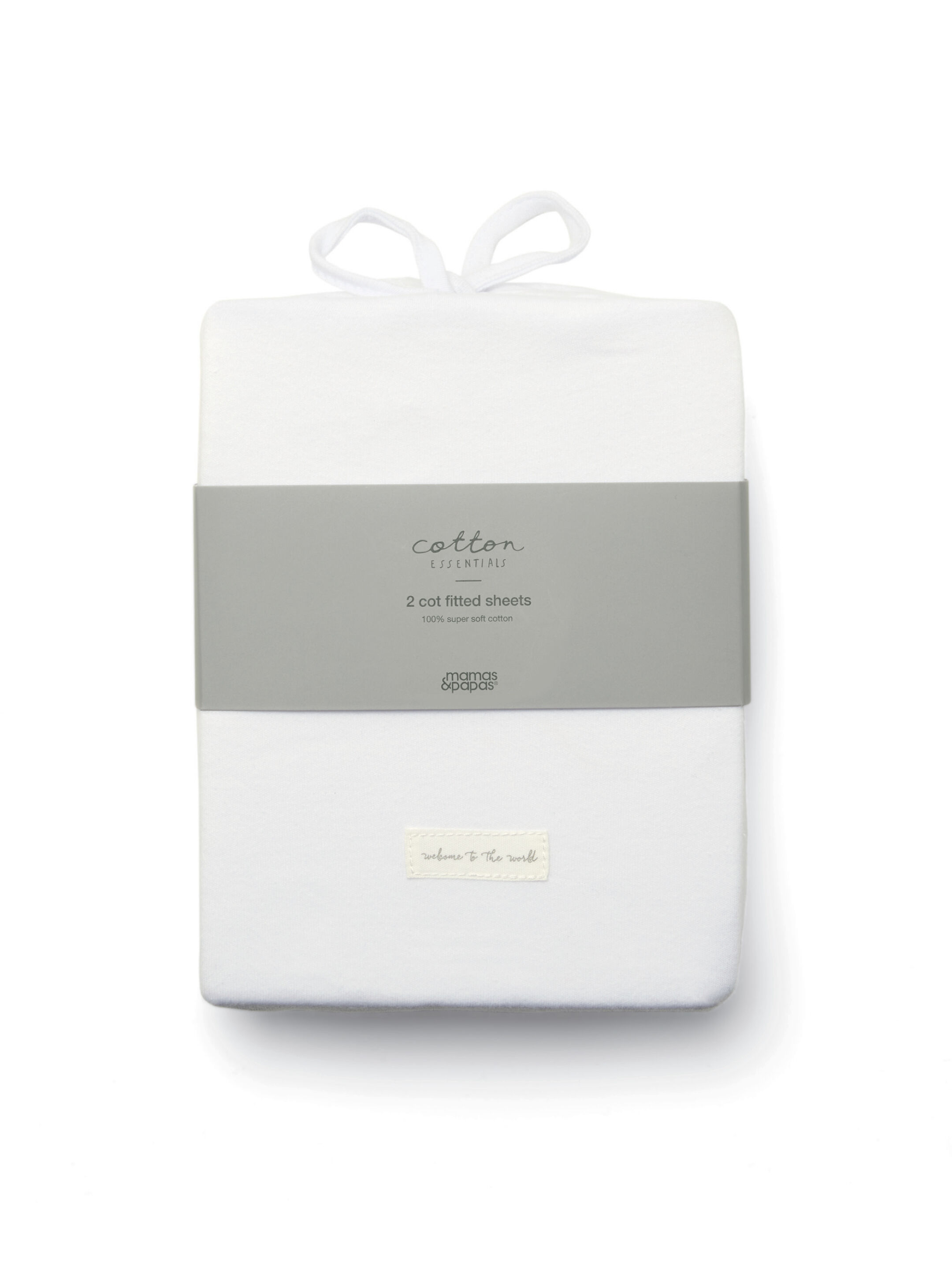 طقم شرشف مهد بحواف مطاطية من قطعتين (63 &times; 127 سم) - أبيض image number 1