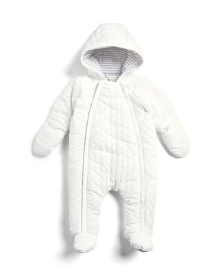 White Quilted Pramsuit