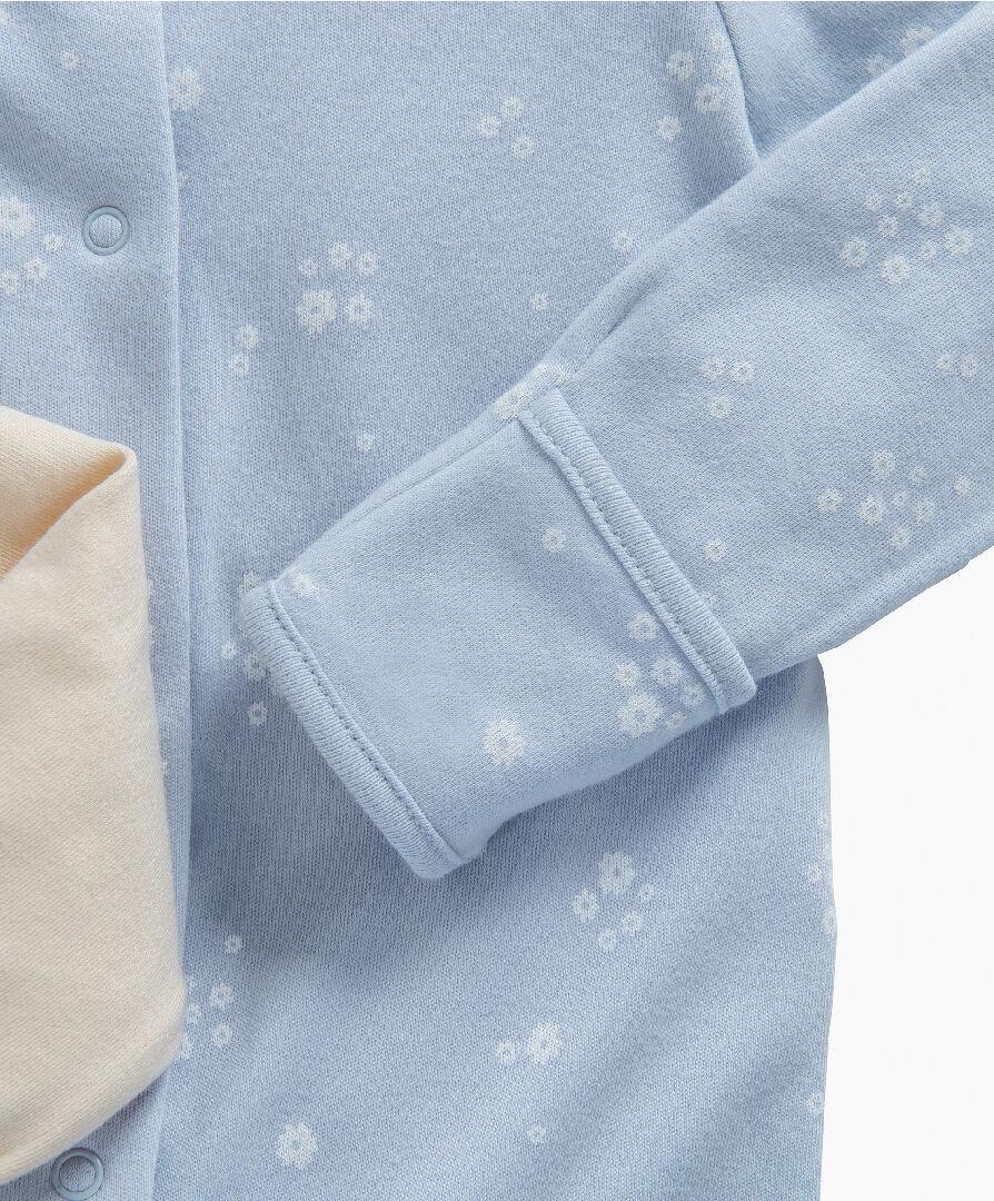 طقم بيجاما قطعة واحدة قطن جيرسيه بنقشة أرانب وزهور - 3 قطع image number 4