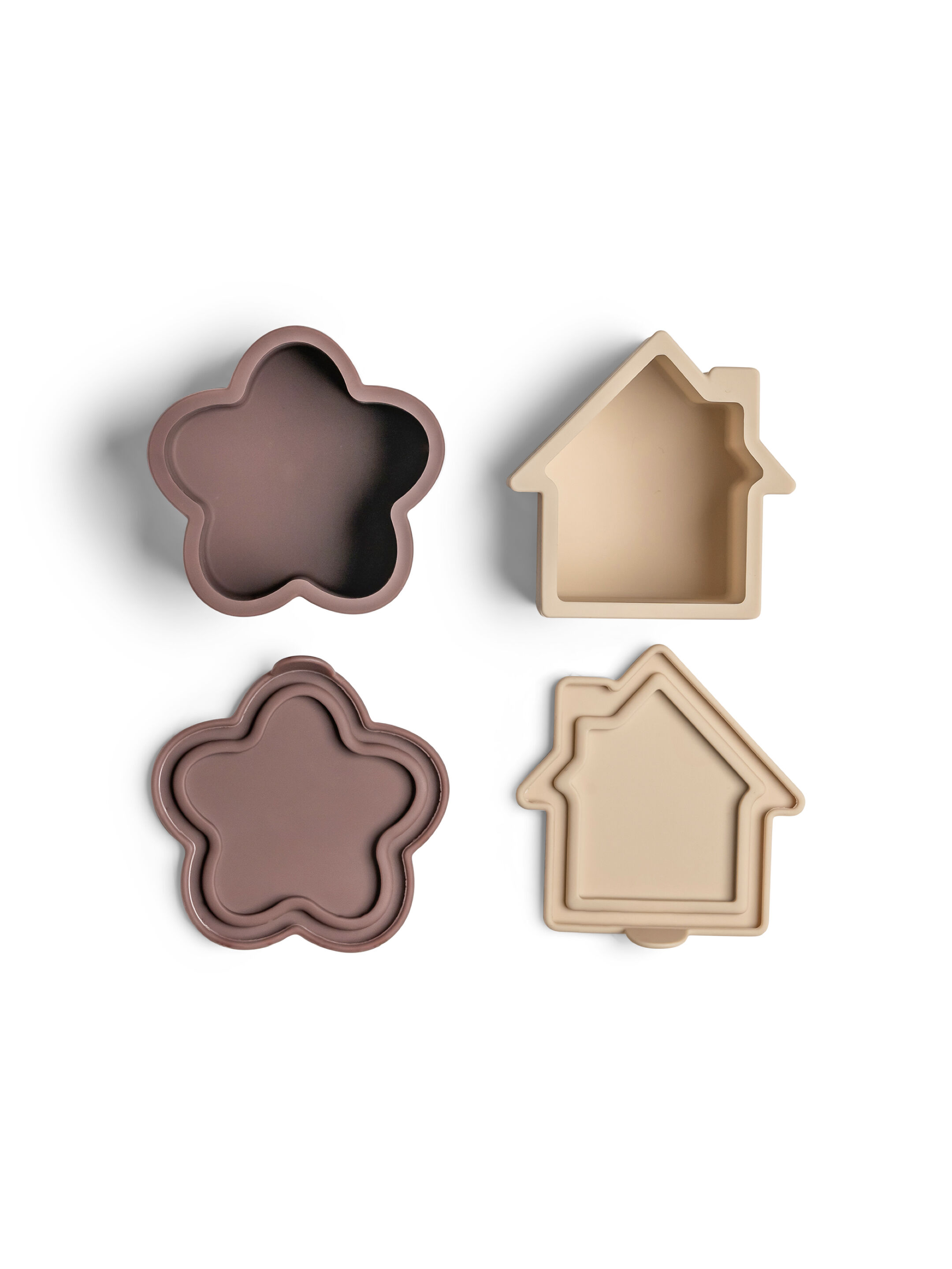 طقم منظمات صندوق غداء سيليكون من سيترون - 4 قطع بلون بيج/بنفسجي داكن/كراميل image number 4