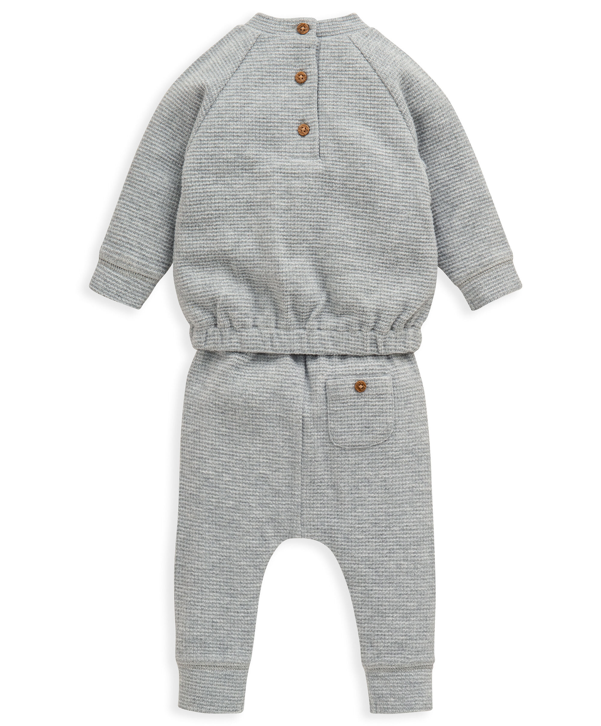 طقم بنسيج متشابك - رمادي image number 2