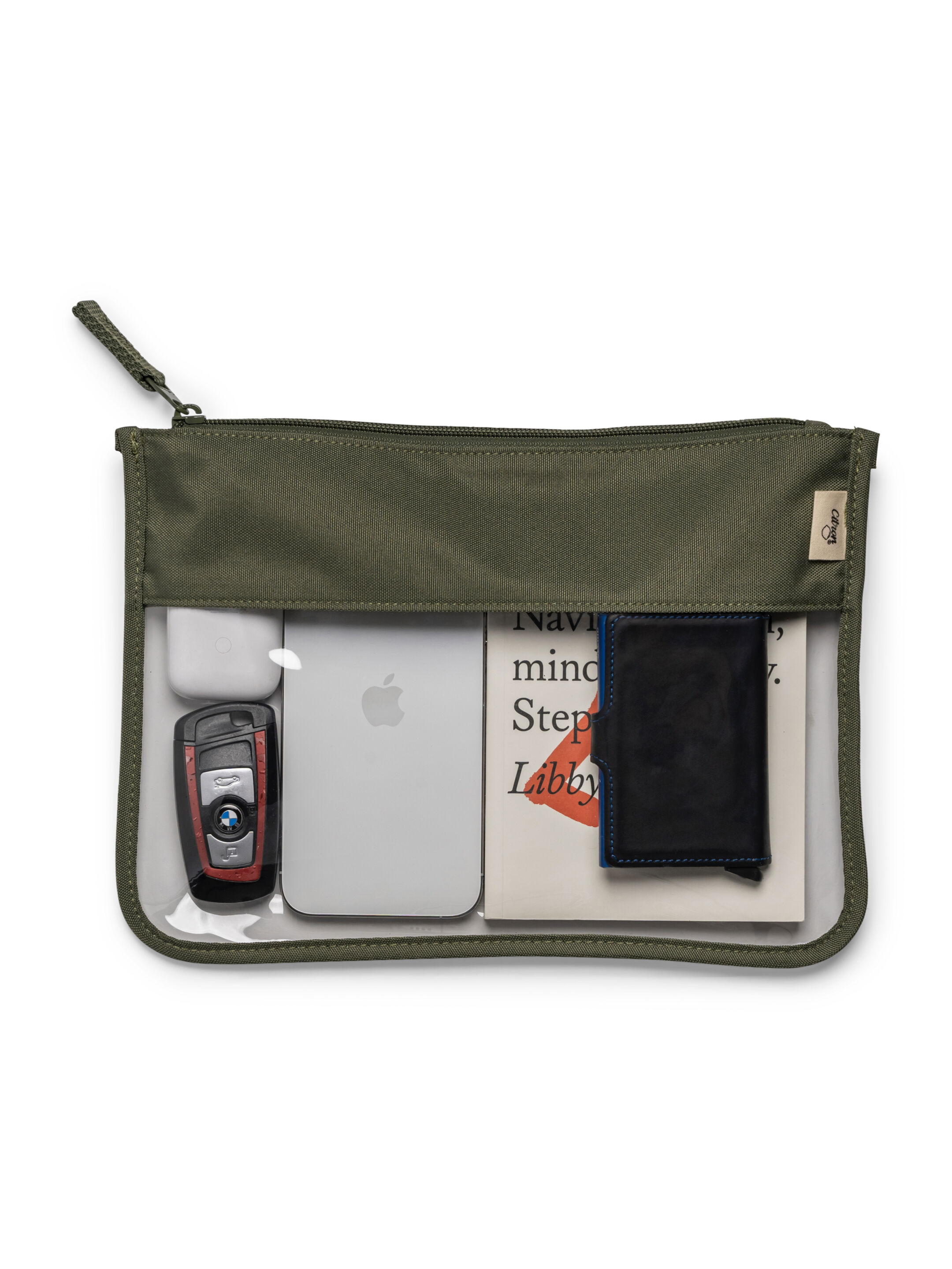 Clear Zipper Pouch Large - Green image number 2