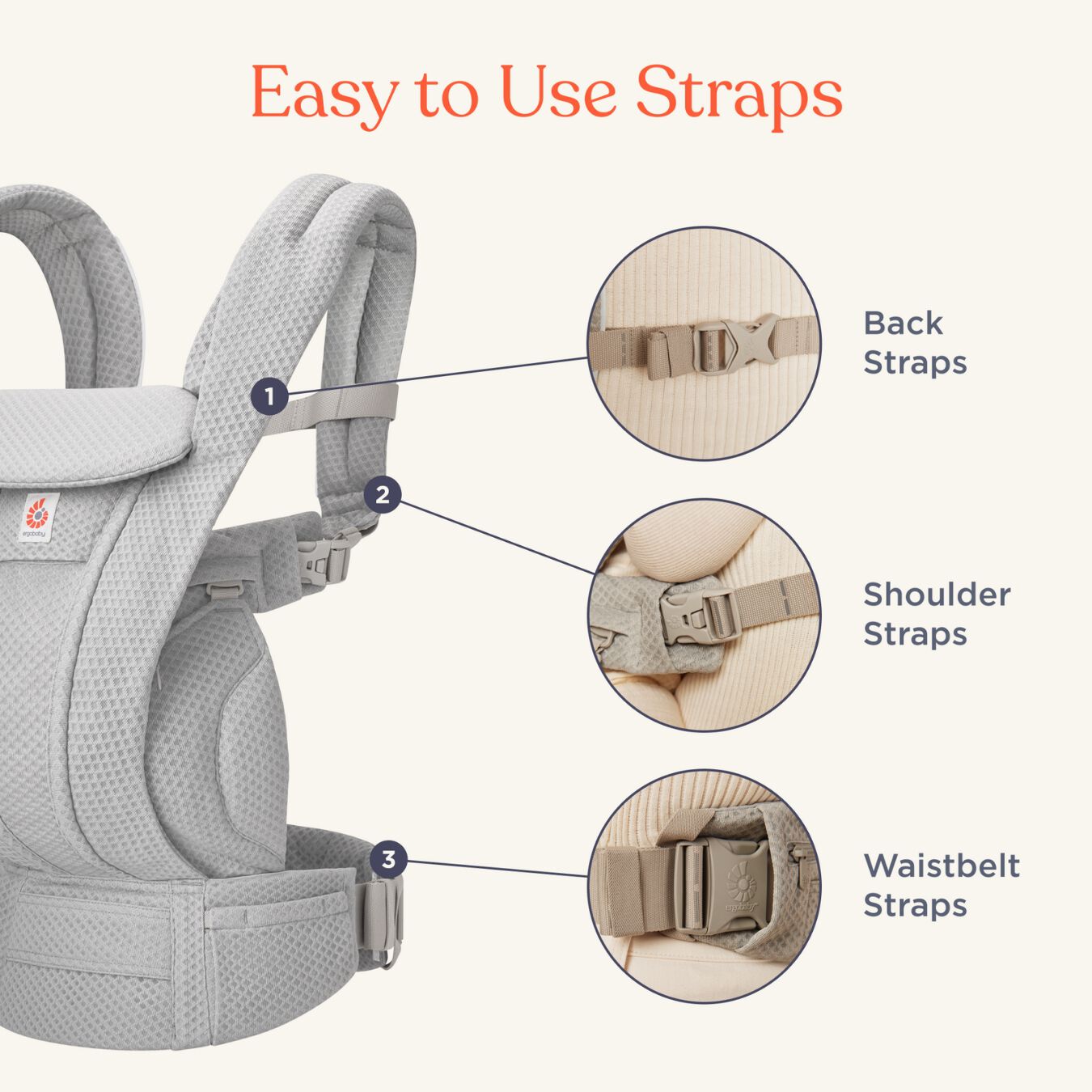 Ergobaby Omni Deluxe Mesh - Pearl Grey image number 6